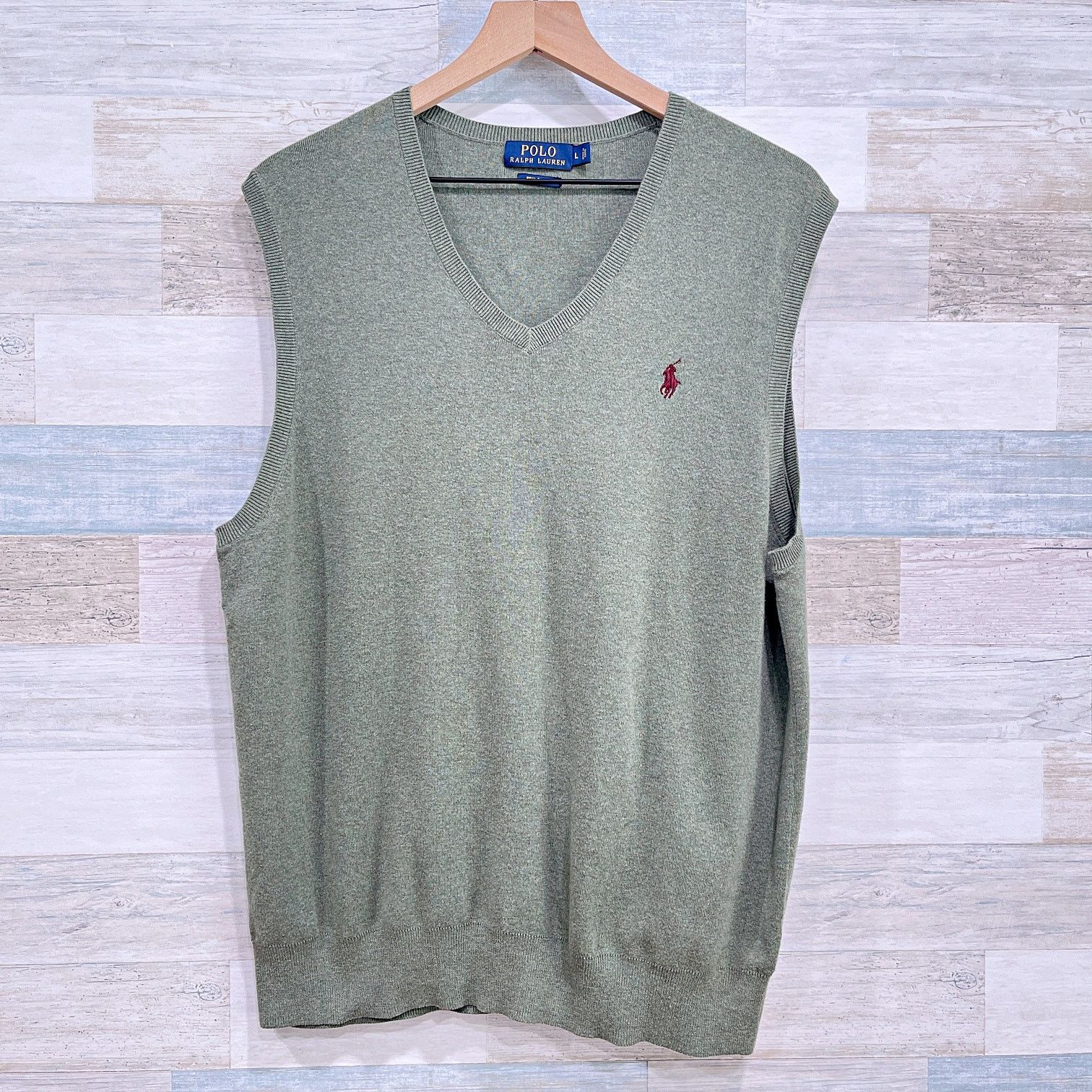 Polo Ralph Lauren POLO Ralph Lauren Pima Cotton Sweater Vest Green Mens Large Size US L / EU 52-54 / 3 - 1 Thumbnail