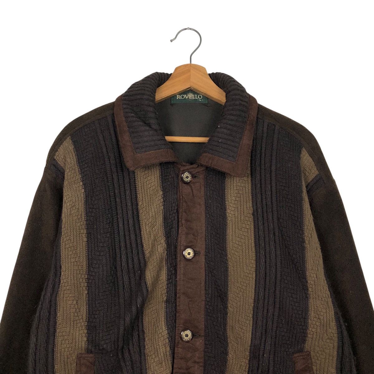 Japanese Brand 📌Vintage Knit Bomber Jacket Rovello Issey Miyake Size US L / EU 52-54 / 3 - 4 Thumbnail