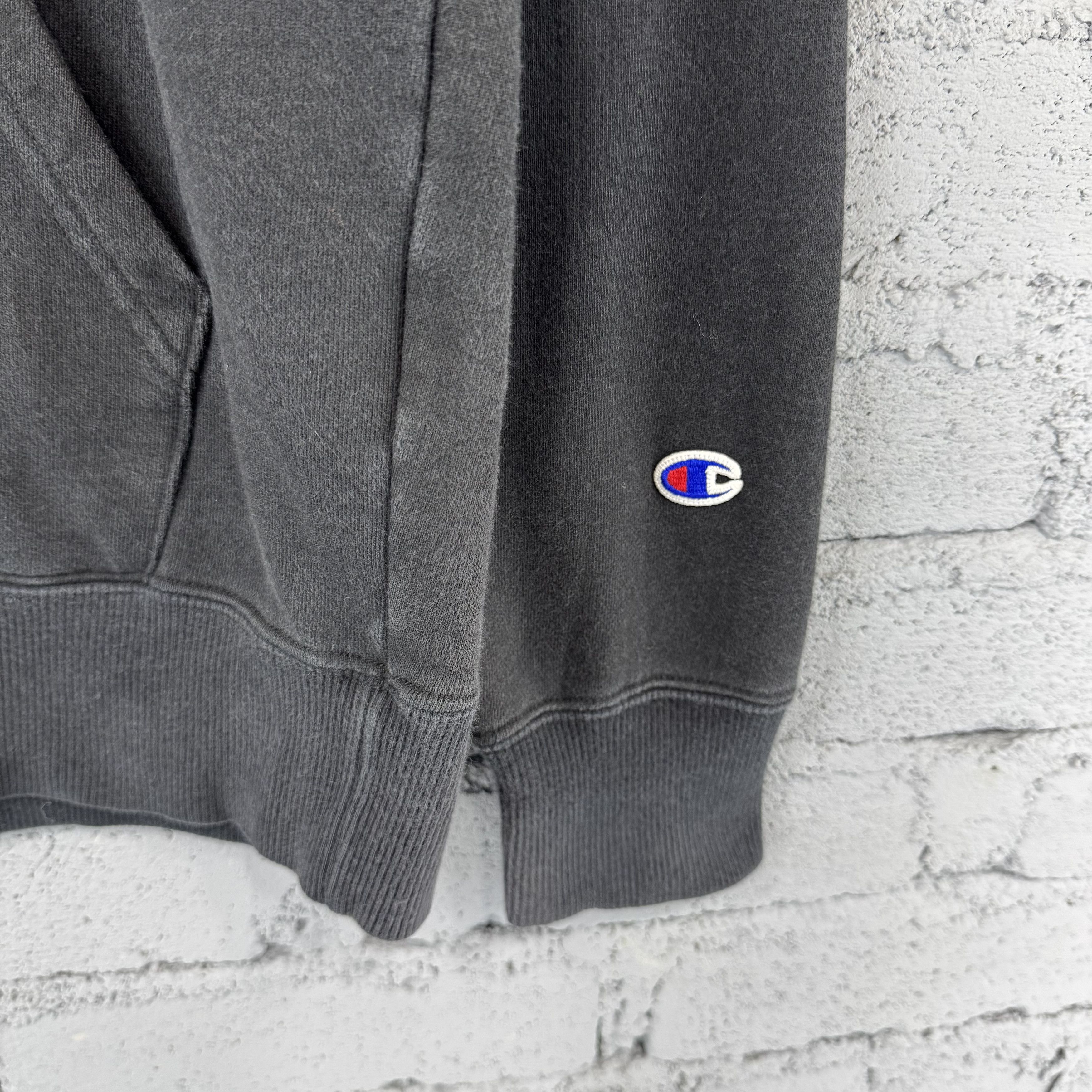 Sun Faded Champion Hoodie Sweatshirt Centre Logo Streetwear