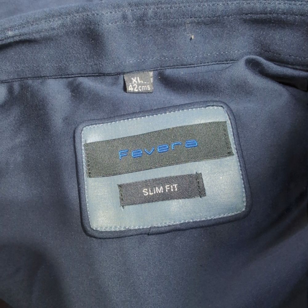 Other Fevera Sz XL Navy Blue Long Sleeve Shirt Satin With Metal A Size US XL / EU 56 / 4 - 3 Thumbnail