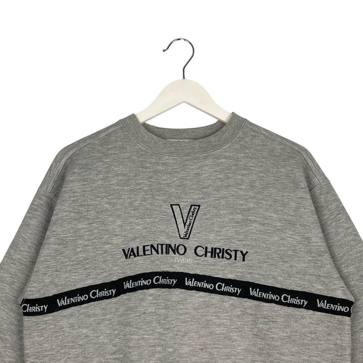 Valentino × Vintage Vintage Valentino Christy Crewneck Sweatshirt Gray Size M / US 6-8 / IT 42-44 - 4 Thumbnail