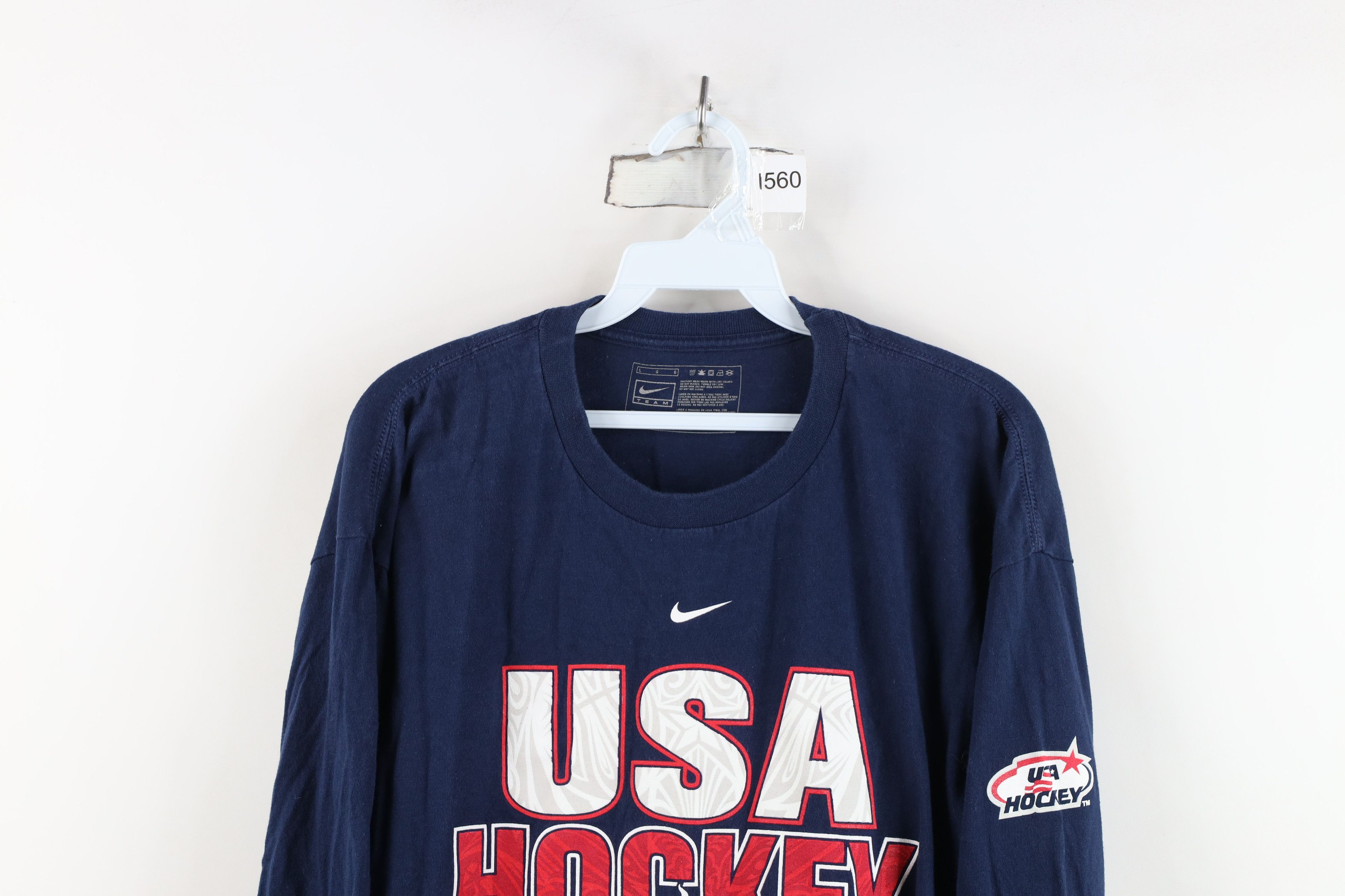 Nike Vintage Nike Center Swoosh USA Hockey Long Sleeve T-Shirt Size US L / EU 52-54 / 3 - 2 Thumbnail