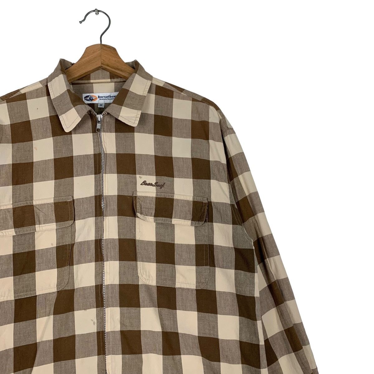 Japanese Brand BEARSURFBOARDS Checked Collared Jacket #0388-C18 Size US M / EU 48-50 / 2 - 5 Thumbnail