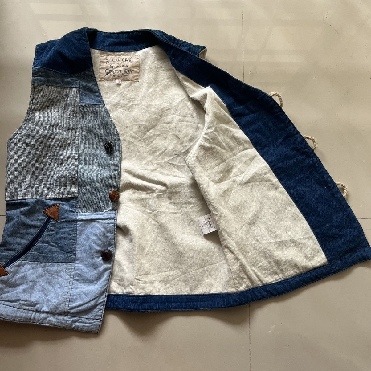 Japanese Brand Gowest Key patchwork vest Size US XS / EU 42 / 0 - 13 Thumbnail