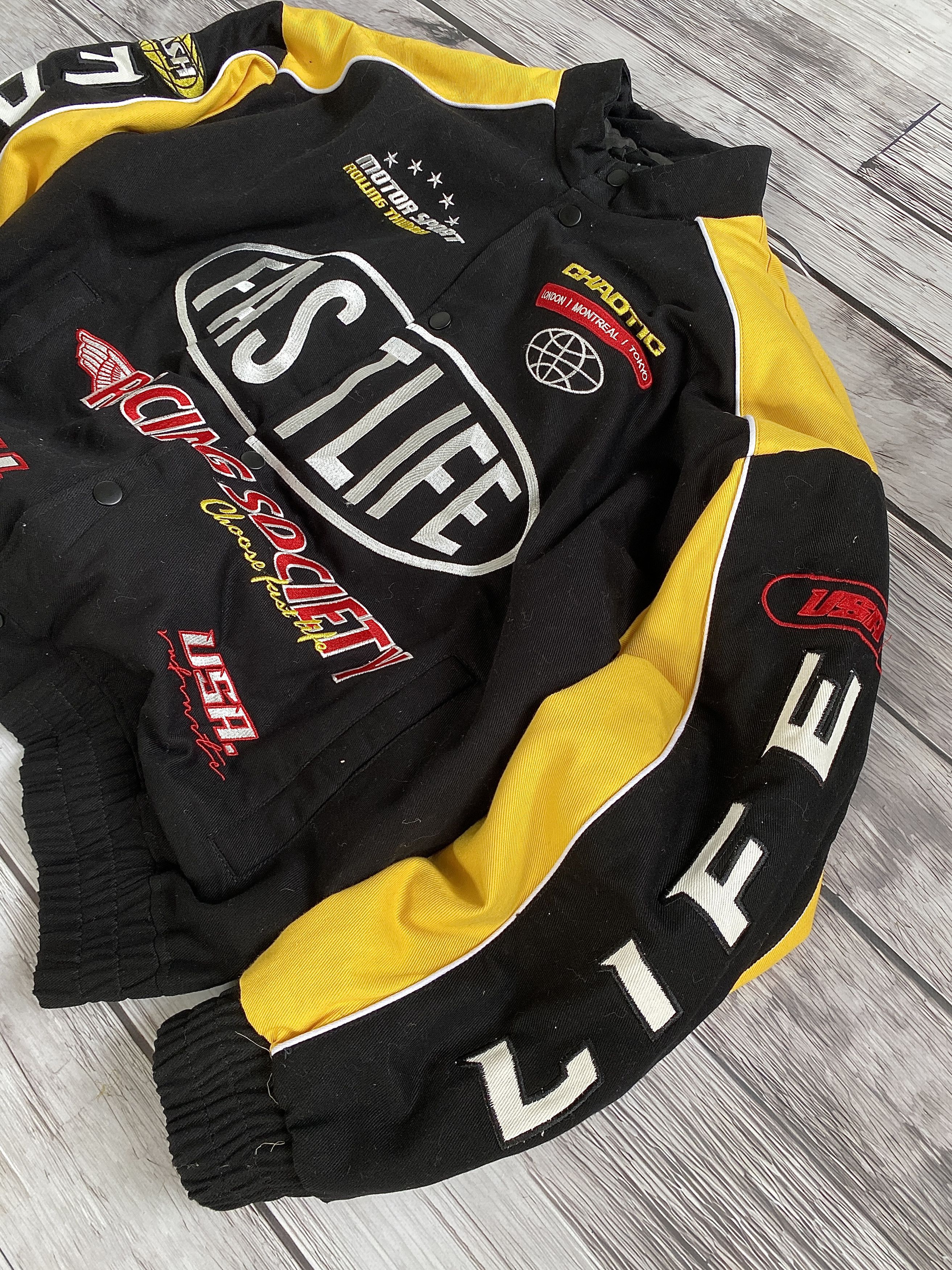 Japanese Brand × Yohji Yamamoto VINTAGE SEXY YOJHI YAMAMOTO STYLE RACING BOMBER JACKET Size US L / EU 52-54 / 3 - 8 Thumbnail