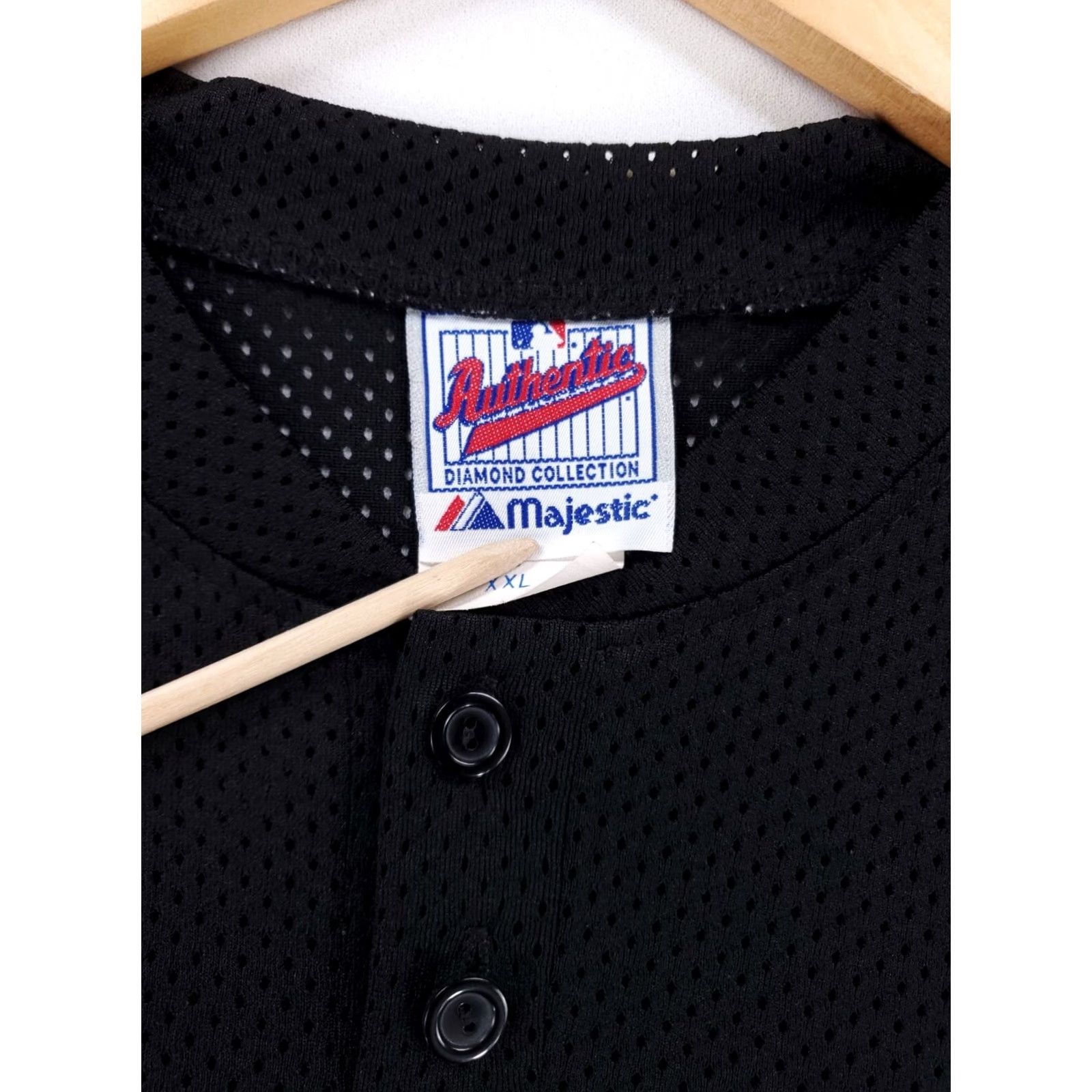 Vintage VINTAGE Majestic Tampa Bay Rays Jersey Shirt Diamond Collection 2XL Mens Black 90s Size US XXL / EU 58 / 5 - 5 Thumbnail