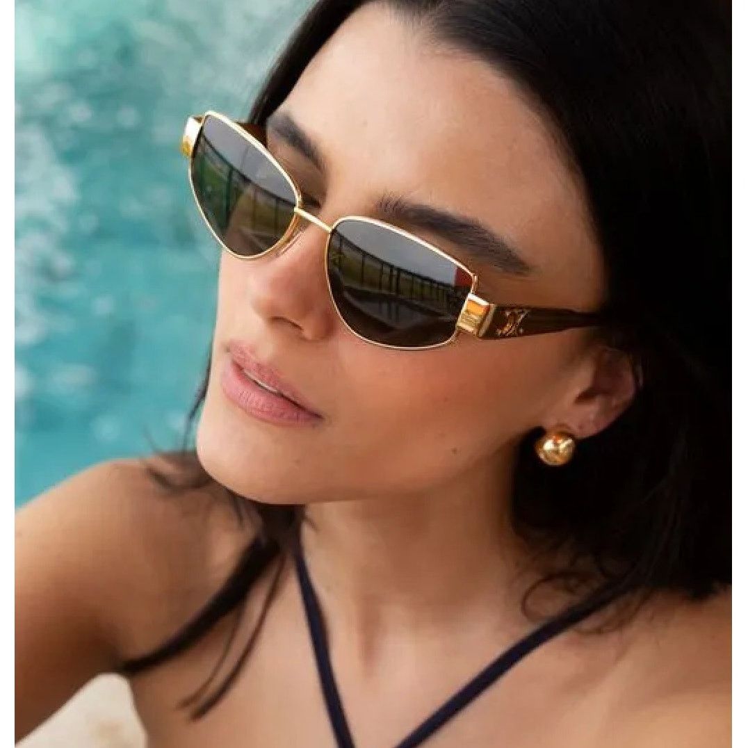 Celine NEW Celine Sunglasses Metal Triomphe CL40293U 30N Gold Green Size ONE SIZE - 1 Thumbnail