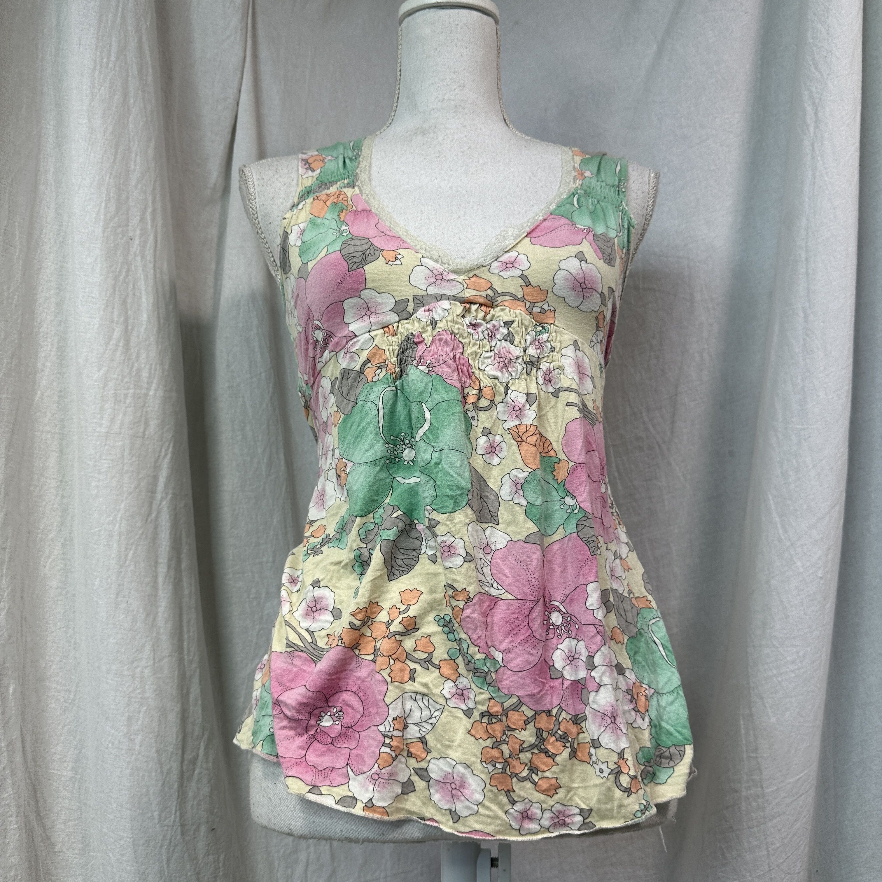 Vintage Vintage Coquette Flower Pattern Printed Morgan Top Y2K Size S / US 4 / IT 40 - 4 Thumbnail