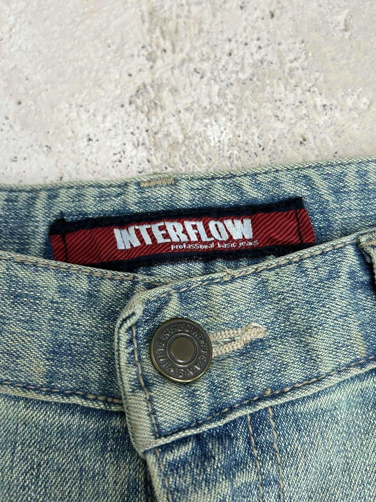 GOSTAR DE FUGA × Japanese Brand Interlow Unisex Jean Flare Mud Light Art Butterfly Paint Size US 29 - 11 Thumbnail