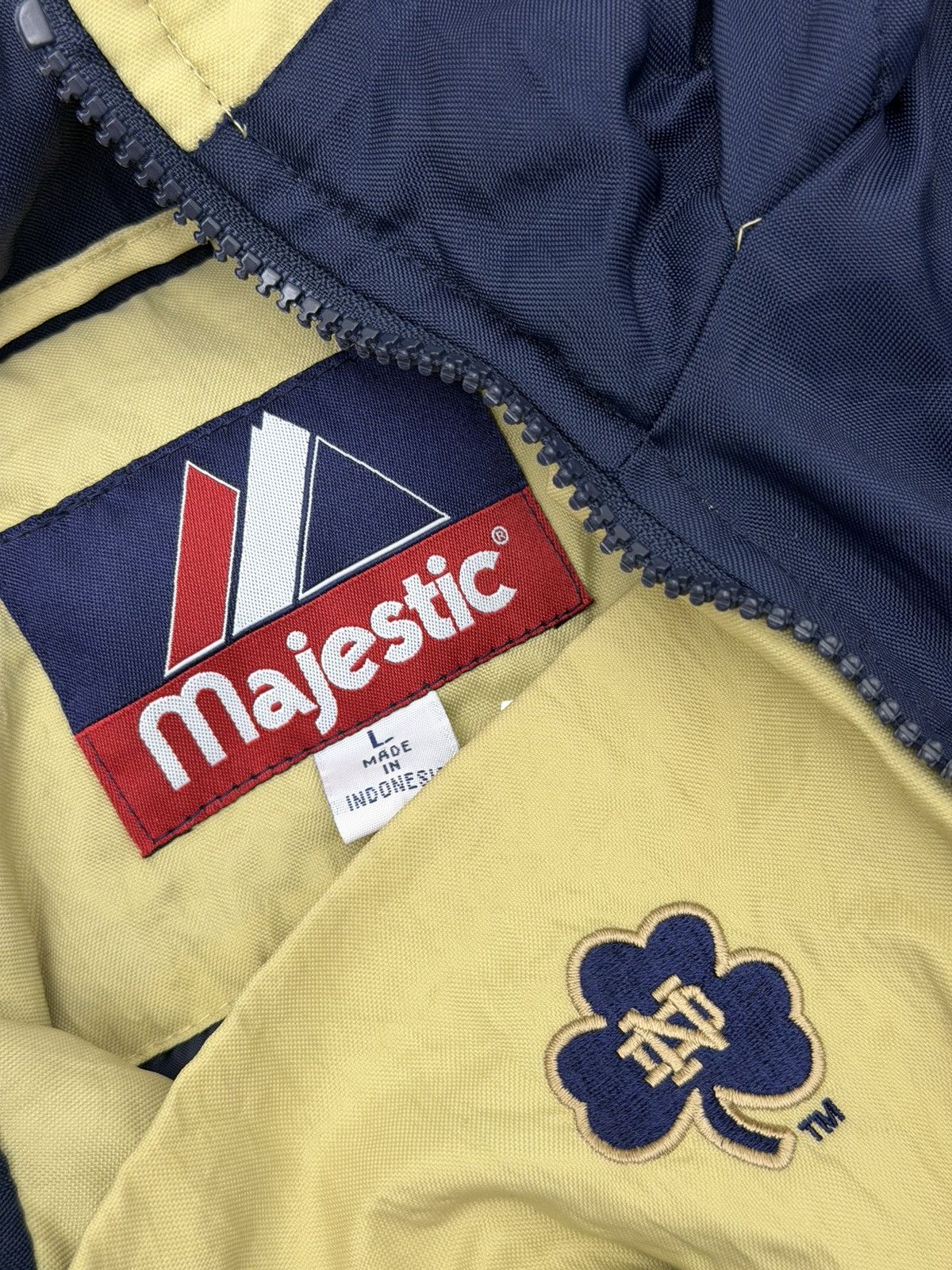 Majestic Vintage 90s Notre Dame Fighting Irish Majestic Anorak Jacket Size US L / EU 52-54 / 3 - 7 Thumbnail