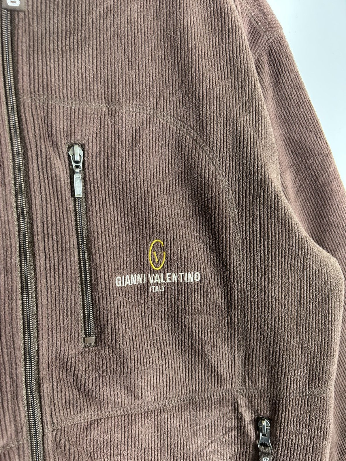 Gianni Valentino ⚡️Vintage Gianni Valentino Italy Corduroy Zipper Jacket Size US L / EU 52-54 / 3 - 6 Thumbnail