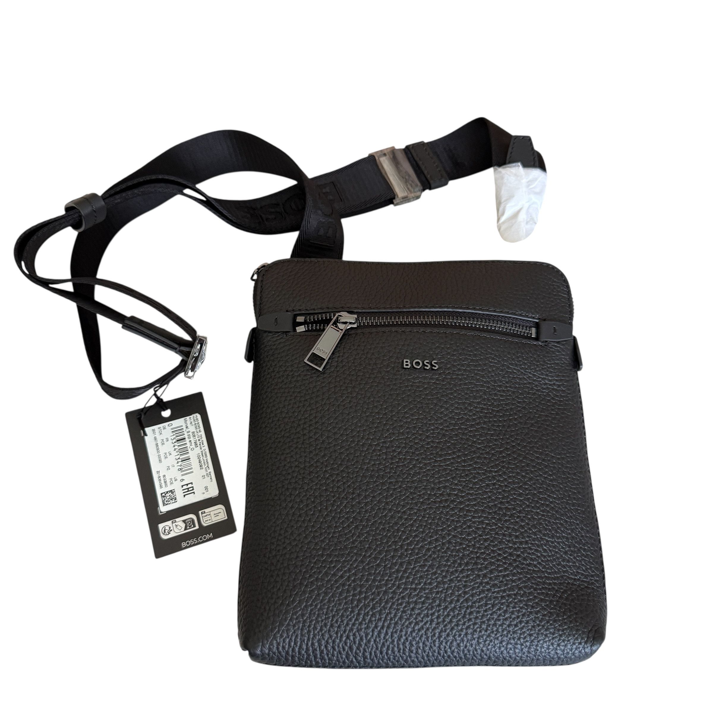 Hugo Boss HUGO BOSS Morval_S All Leather Zip Env_O Bag 50517985 Black Size ONE SIZE - 13 Thumbnail