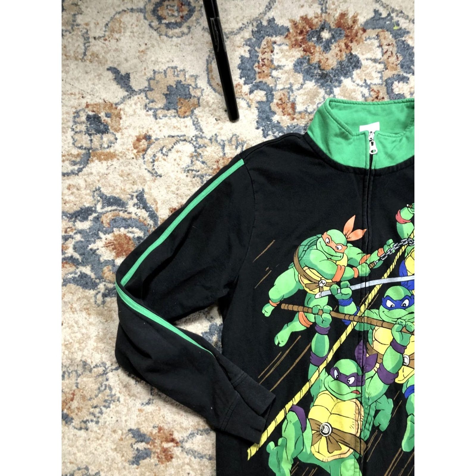 Vintage Mighty Fine Teenage Mutant Ninja Turtles Track Jacket Mens XL Black Full Zip Size US XL / EU 56 / 4 - 3 Thumbnail