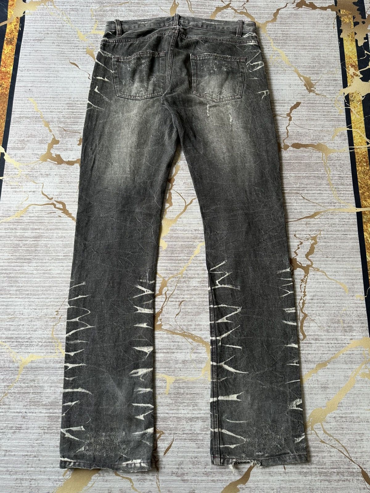 Tornado Mart LOWBOX Claw Marks Distressed Design Denim Size US 33 - 3 Thumbnail