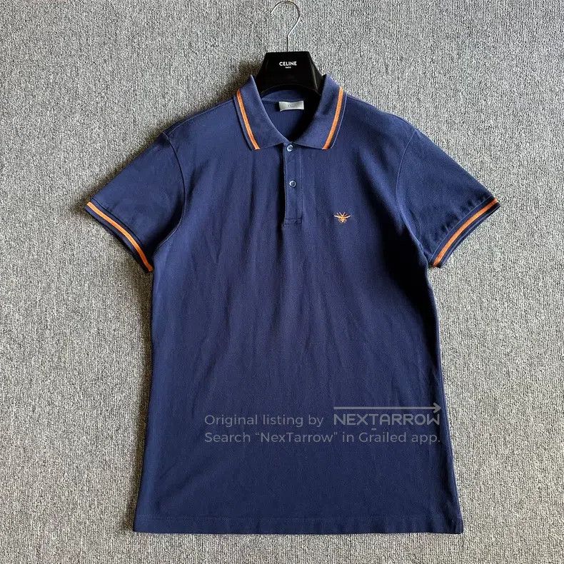 Dior Dior Little bee embroidery on the chest polo shirt Size US XL / EU 56 / 4 - 1 Thumbnail