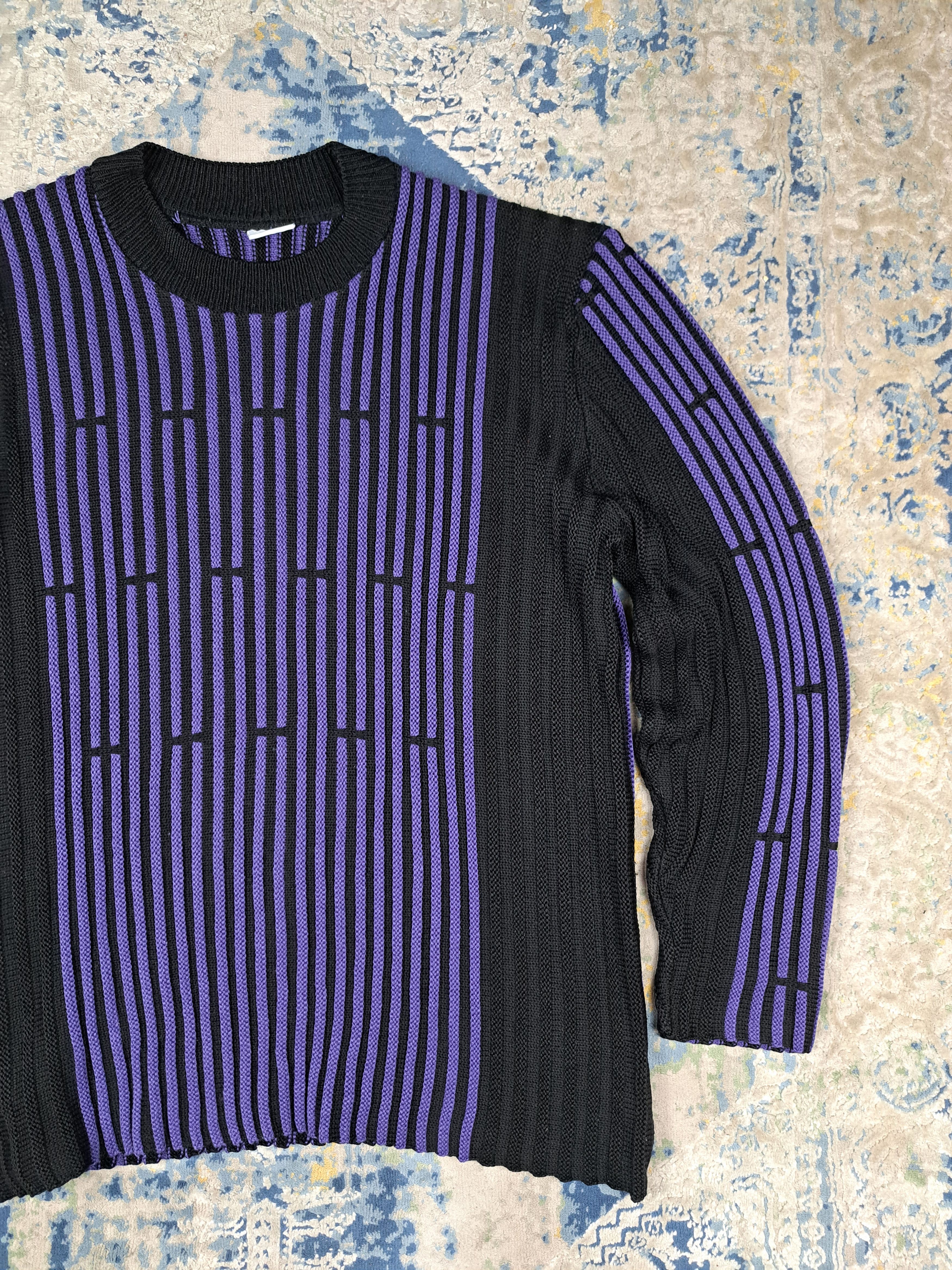 Japanese Brand Crazy Vintage y2k Purple Ribbed Knit Sweater Techno Size US L / EU 52-54 / 3 - 5 Thumbnail