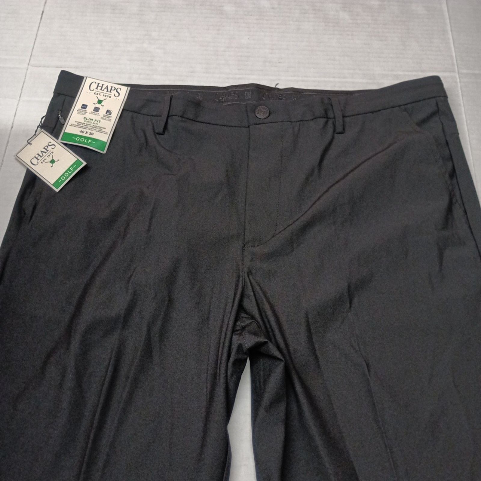 Chaps Chaps Golf Slim Fit Pants Mens 40x30 Black Stretch Waistband Size US 40 / EU 56 - 4 Thumbnail