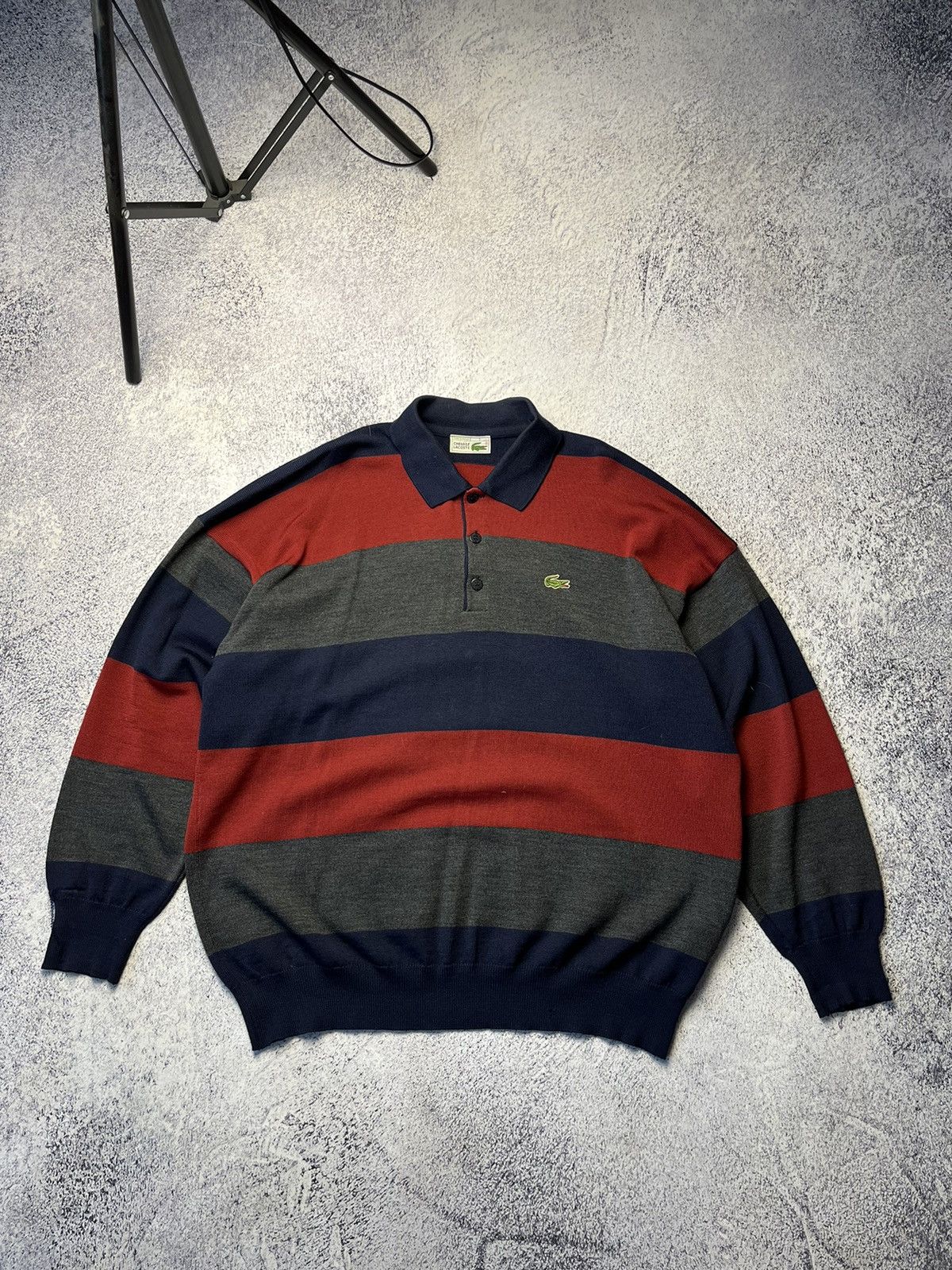 Lacoste Vintage Lacoste Polo Sweater Long sleeve Distressed Y2K Size US XL / EU 56 / 4 - 5 Thumbnail