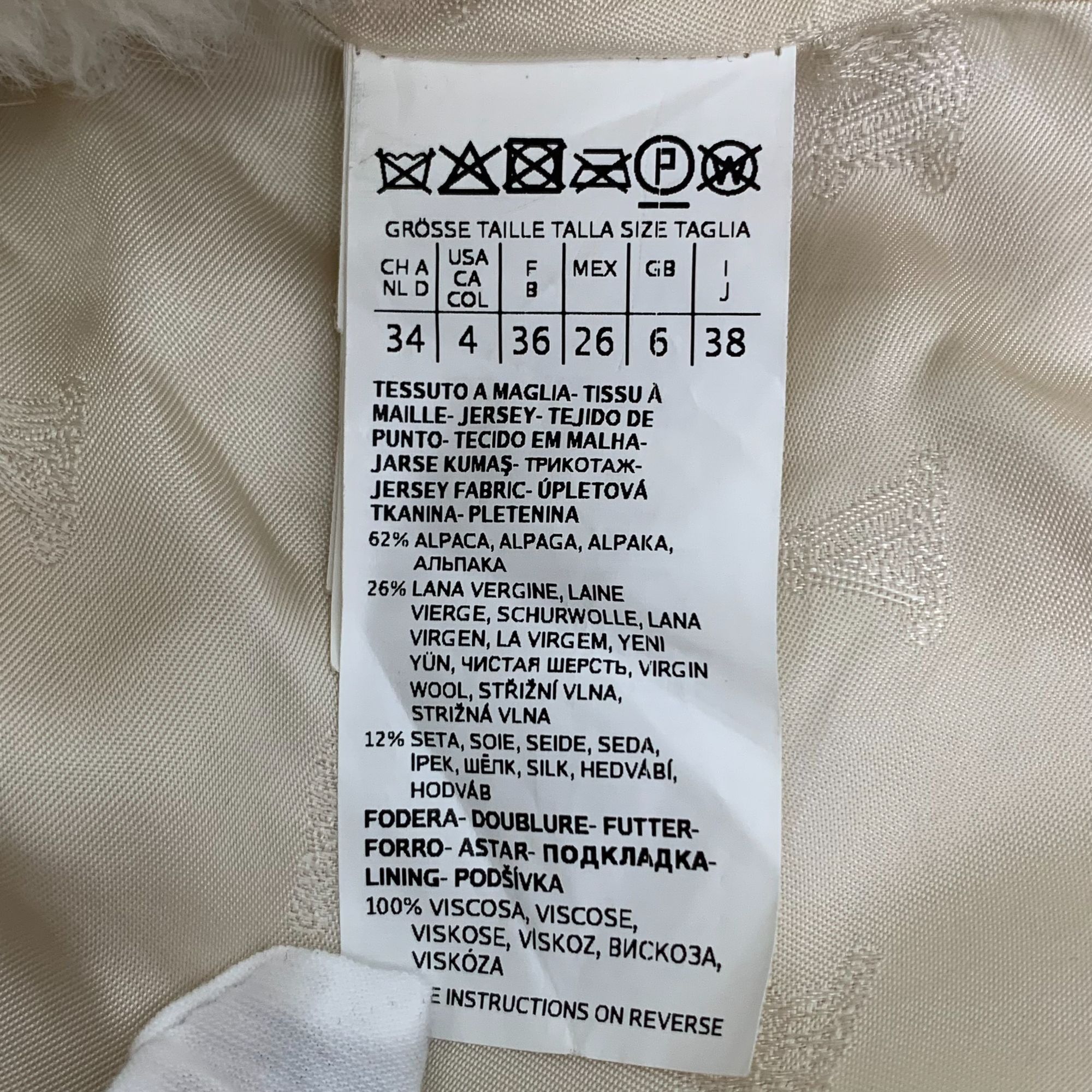 Max Mara Max Mara Womens Cream Double-Breasted Alpaca & Wool Blend Co Size XS / US 0-2 / IT 36-38 - 6 Thumbnail