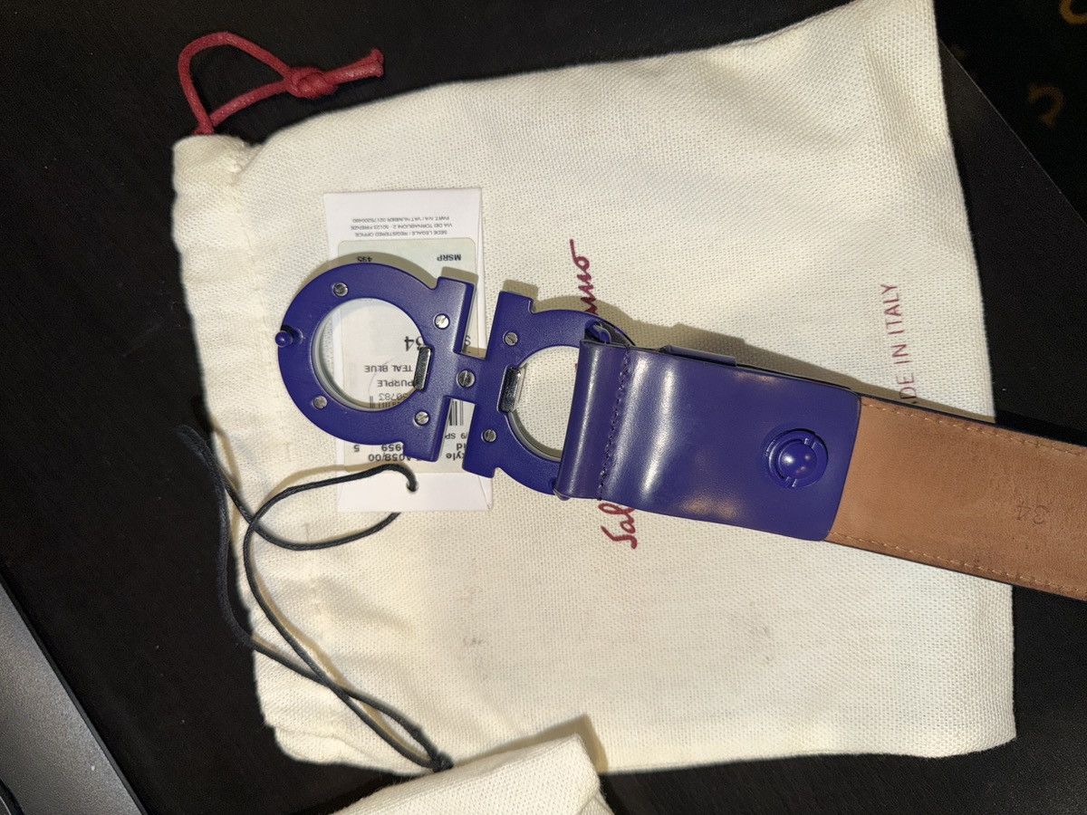 Salvatore Ferragamo Ferragamo belt size 34 purple and teal Size 34 - 3 Thumbnail