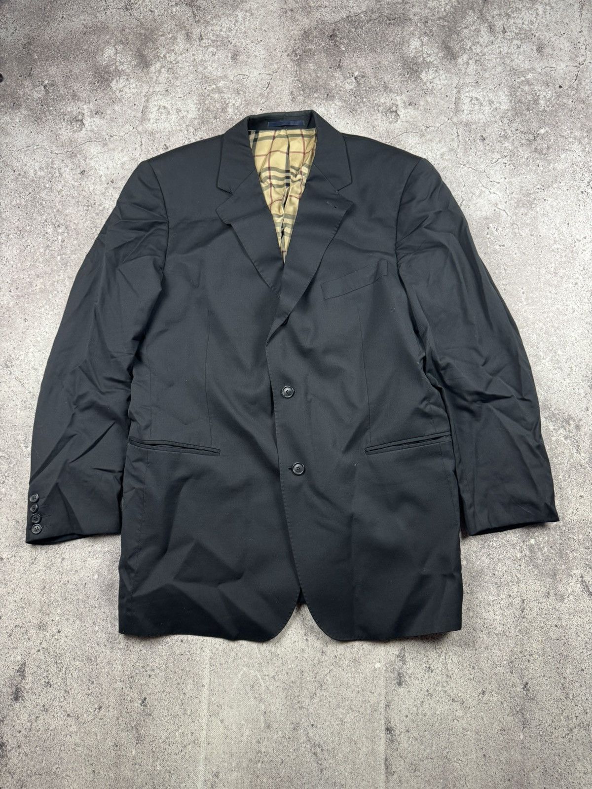 Burberry Burberry Nova Check Luxury Navy Golden Buttons Blazer Jacket Size 44R - 1 Thumbnail
