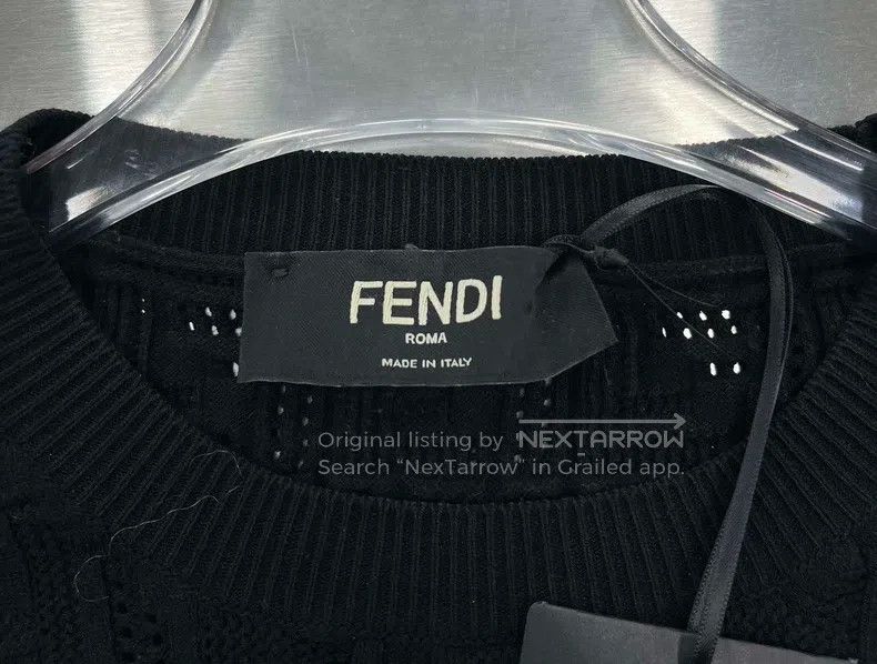 Fendi Fendi Black Dark Pattern Monogram Logo Knit Sweater Size US S / EU 44-46 / 1 - 3 Thumbnail
