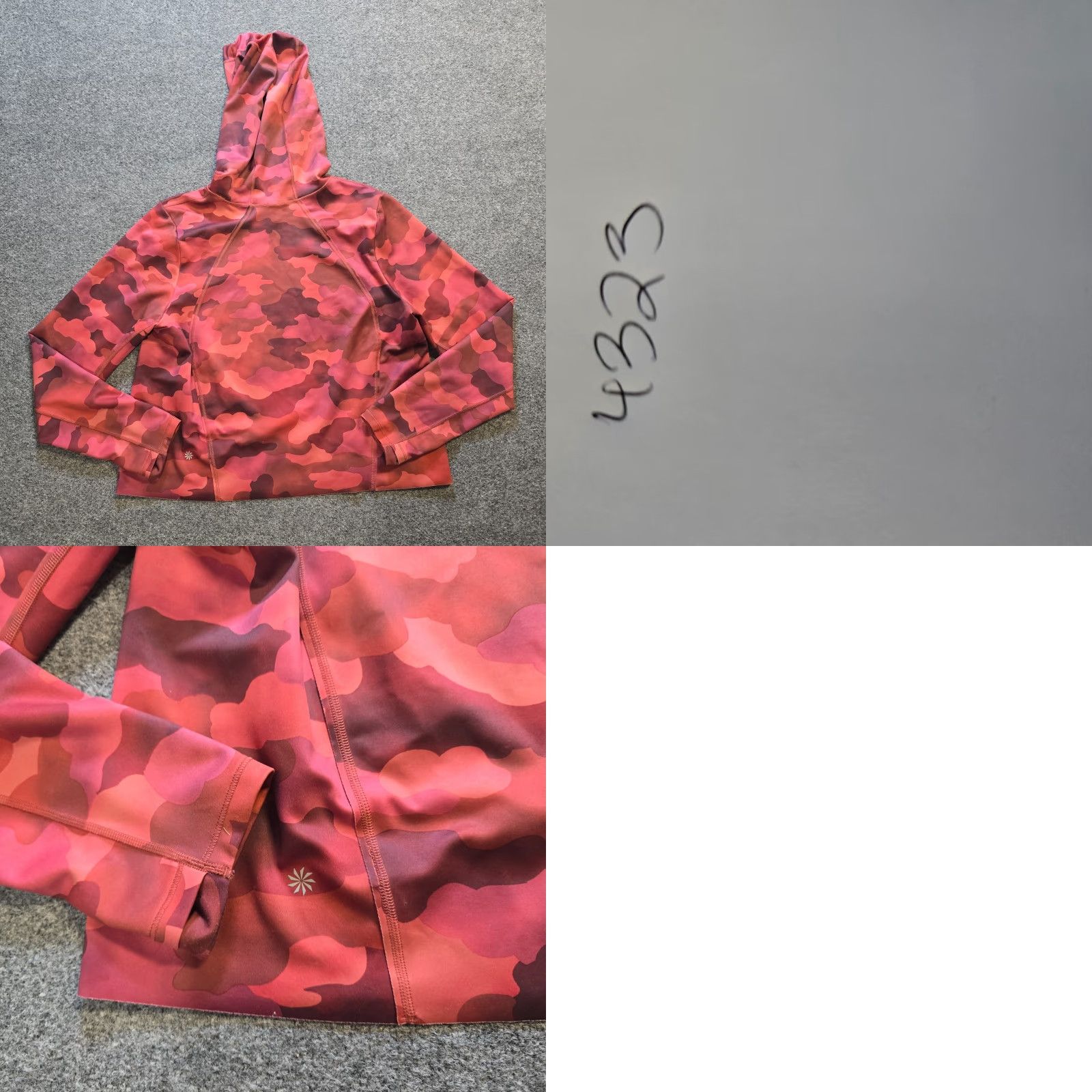 Athleta Athleta Hoodie Women XL Red Camo Performance Crop Casual Comfort Size XL / US 12-14 / IT 48-50 - 8 Thumbnail