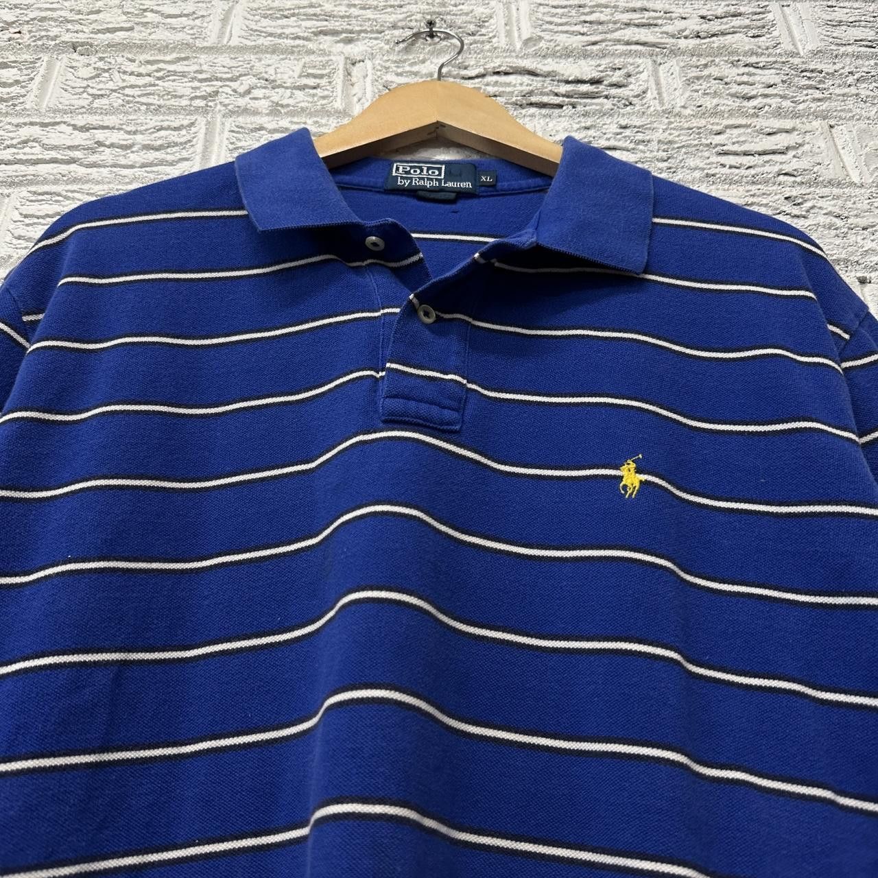 Polo Ralph Lauren Polo Ralph Lauren Blue and White Black Striped Collared Size US XL / EU 56 / 4 - 1 Thumbnail