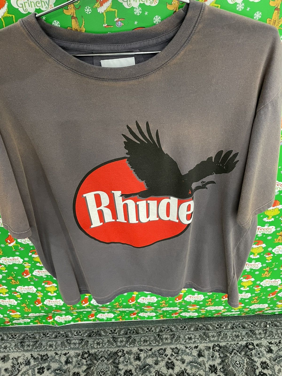 image of Rhude Eagle Logo Tee in Brown, Men's (Size 2XL)