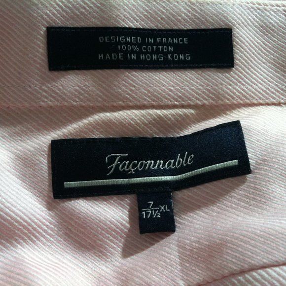 Faconnable FACONNABLE MENS PINK 100%COTTON DRESS SHIRT SIZE: 17.5 Size US XL / EU 56 / 4 - 7 Thumbnail
