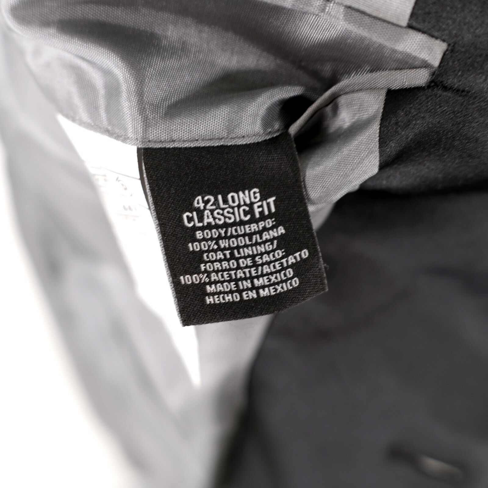 Stafford Stafford Essentials Black Wool 1 Felt Button Tuxedo Jacket 4 Size 40L - 11 Thumbnail