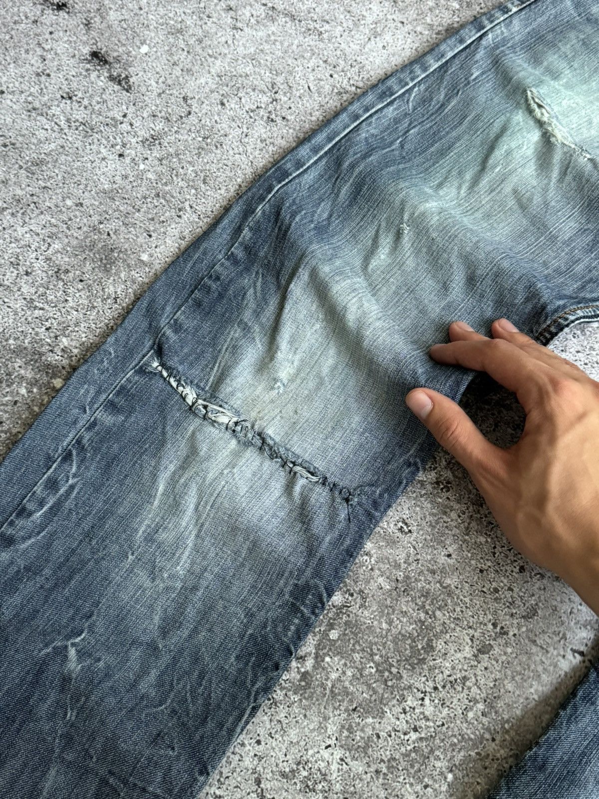 Armani × Vintage Vintage Armani Y2K distressed trash denim pants Size US 30 / EU 46 - 5 Thumbnail