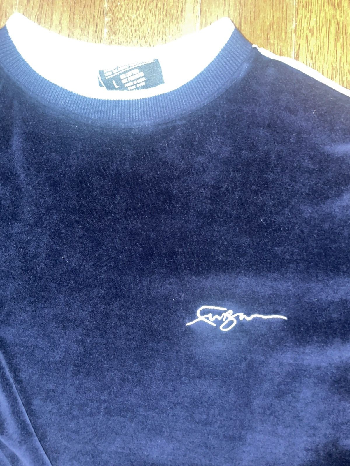 Fubu × Velvet × Vintage Ruby Dark Blue Velvet Long Sleeve Size US L / EU 52-54 / 3 - 4 Thumbnail