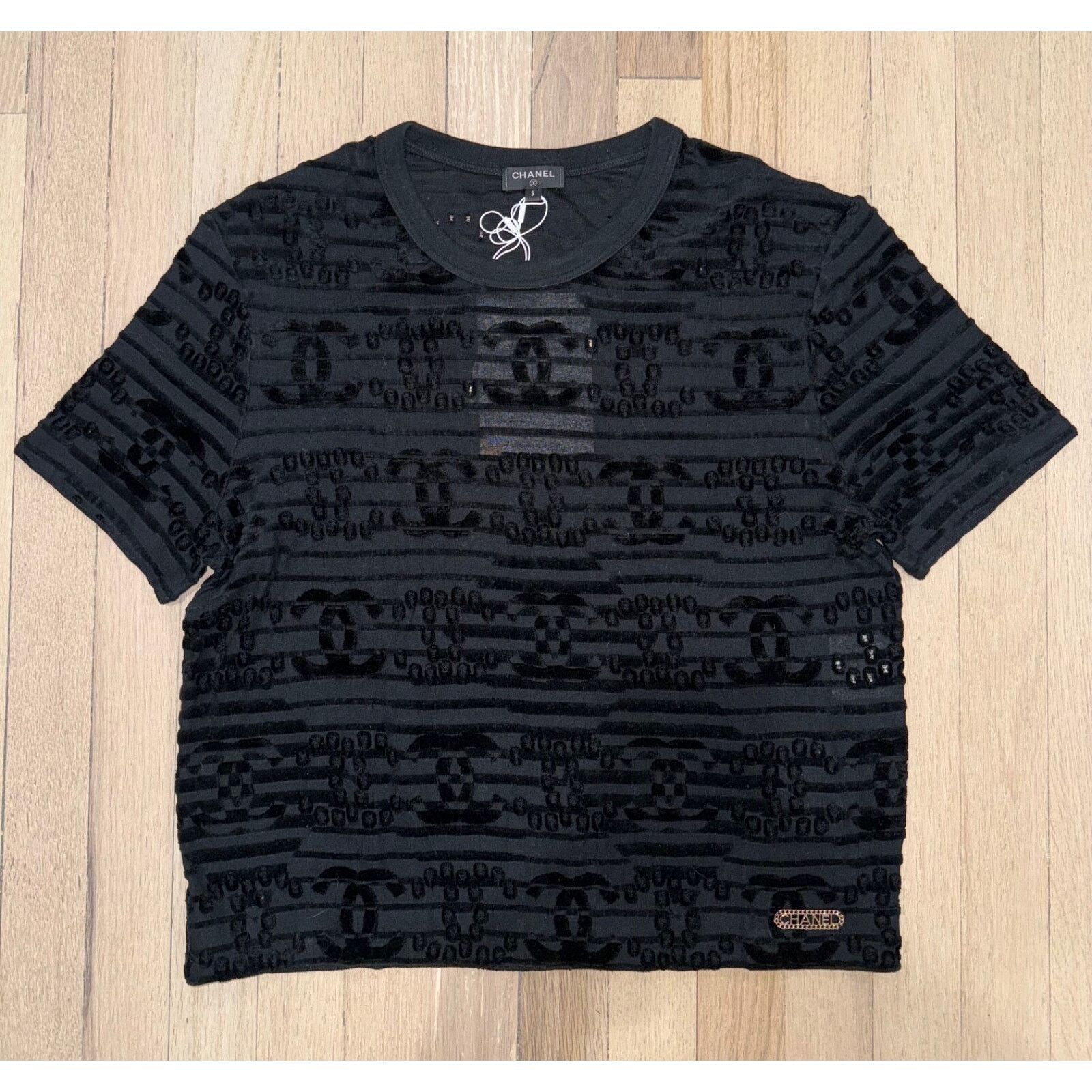 Chanel Chanel 21C Flocked Velvet Short Sleeve Tee T Shirt S Small Size S / US 4 / IT 40 - 3 Thumbnail