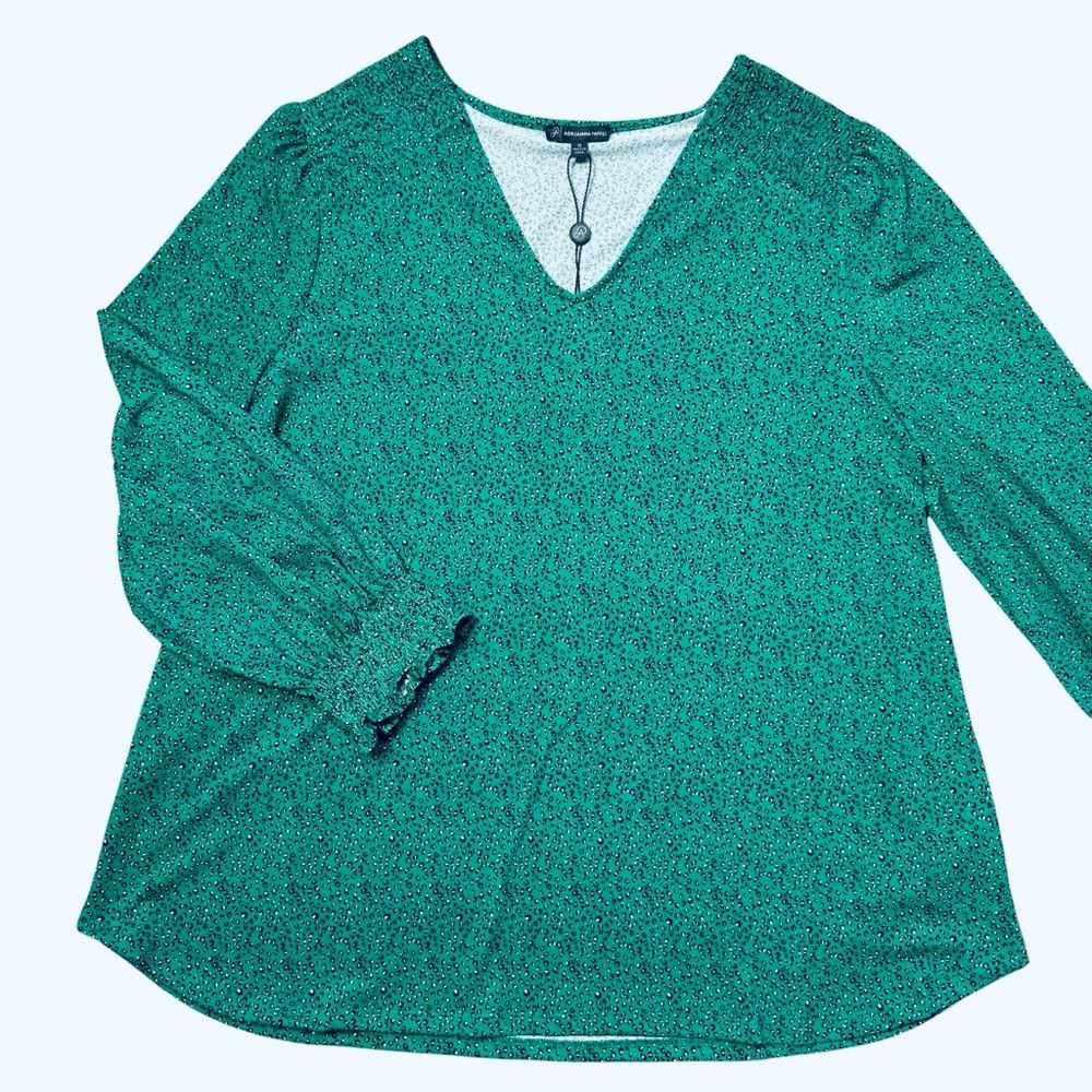Adrianna Papell NWT New $79 Adrianna Papell Green Cheetah Print Long Sleeve Size XL / US 12-14 / IT 48-50 - 5 Thumbnail