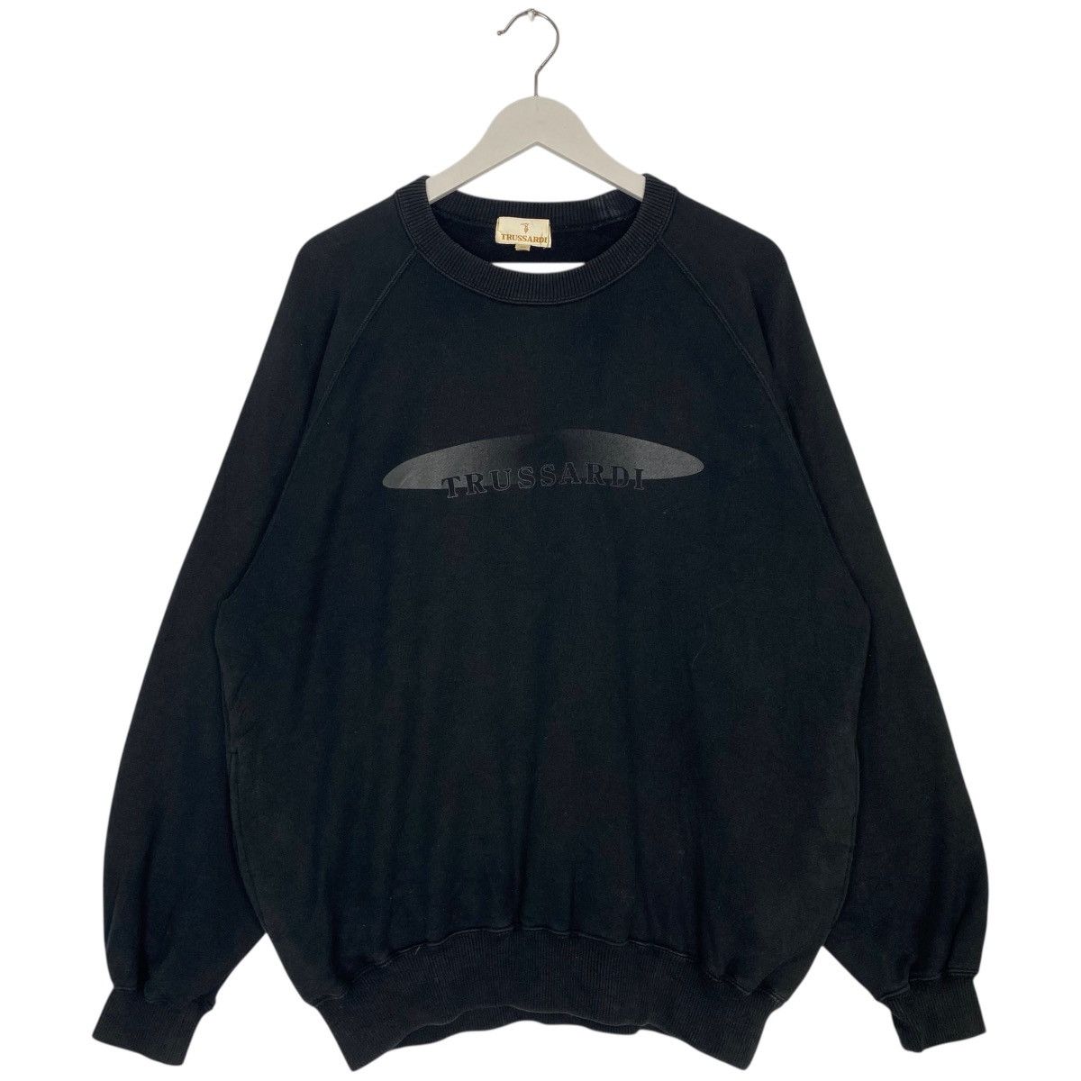 Vintage Vintage 90s Trussardi Sweatshirt Crewneck Black Big Logo SzL Size US L / EU 52-54 / 3 - 1 Thumbnail