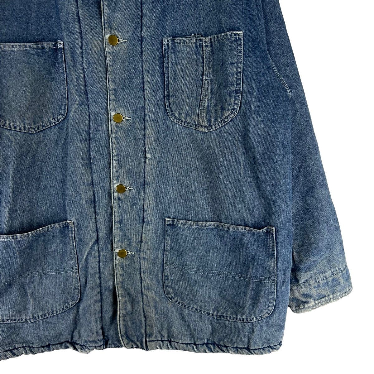 45rpm 🔥VINTAGE CHORE DENIM JACKET DOUBLE POCKET SHEARLING BLANKET Size US L / EU 52-54 / 3 - 5 Thumbnail