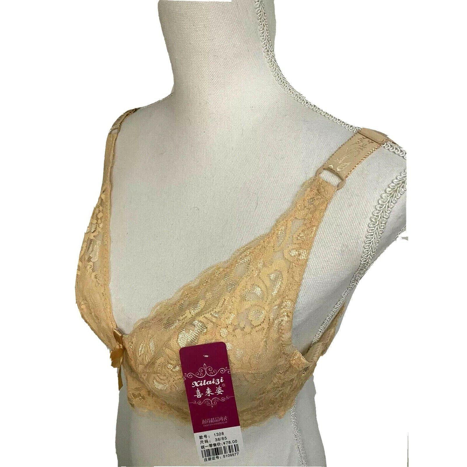Other Womens Floral Lace Underwire Padded Peach Bra 38C New Size ONE SIZE - 2 Thumbnail