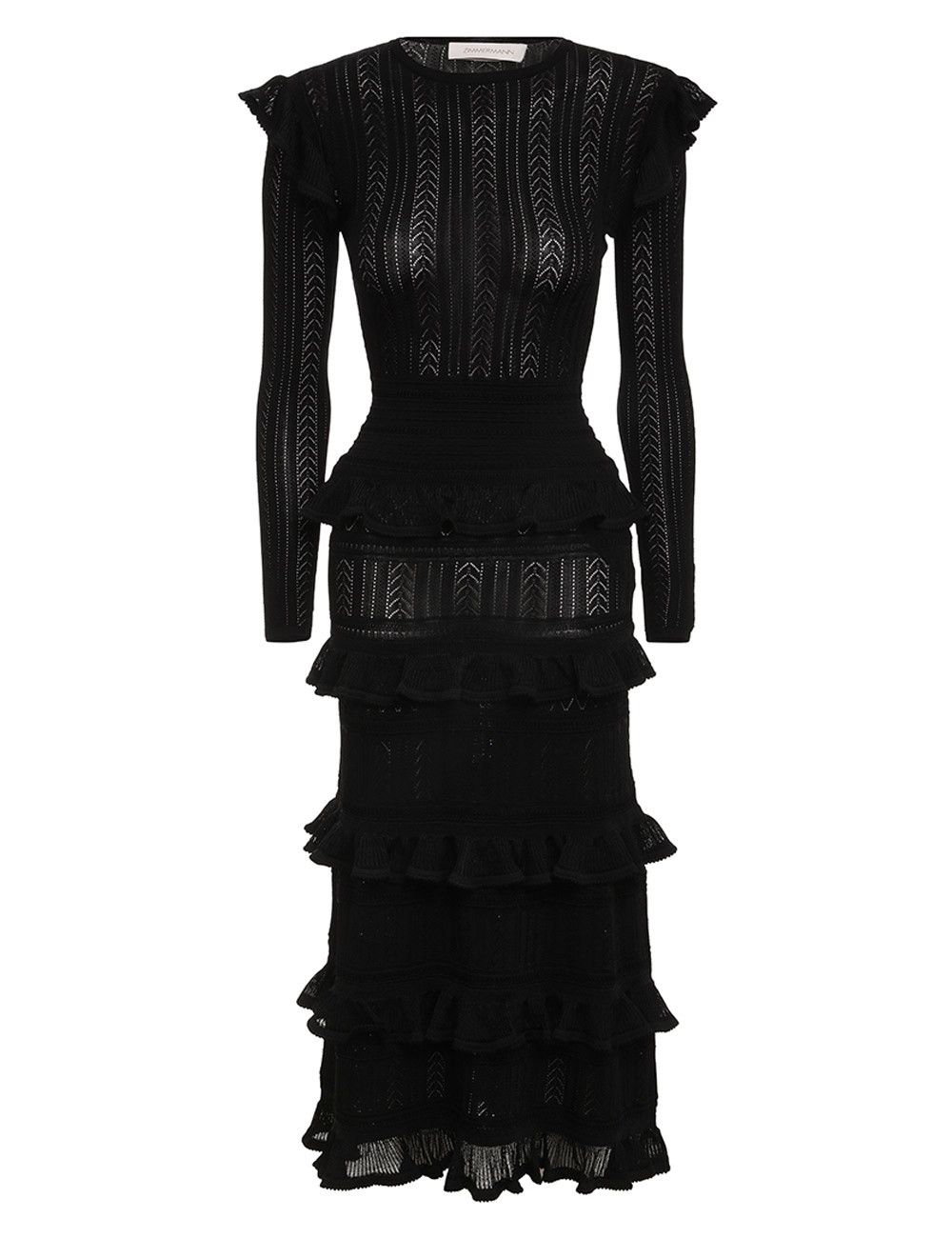 oc11z0225 Luminosity Ruffle Dress in Black