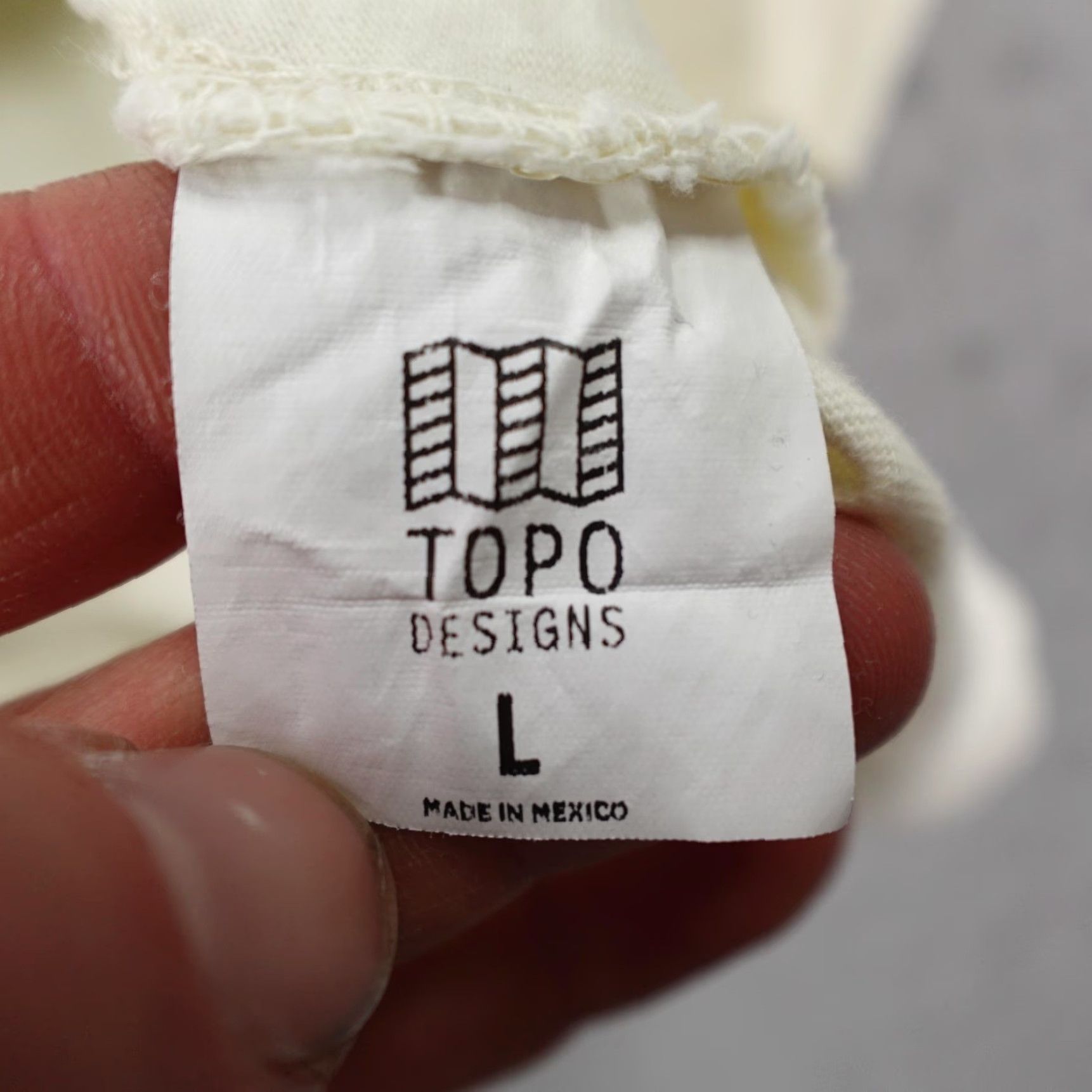 Topo Designs Topo Designs Shirt Mens Large Cream White Desert Hiking Outdoors Long Sleeve Tee Size US L / EU 52-54 / 3 - 4 Thumbnail