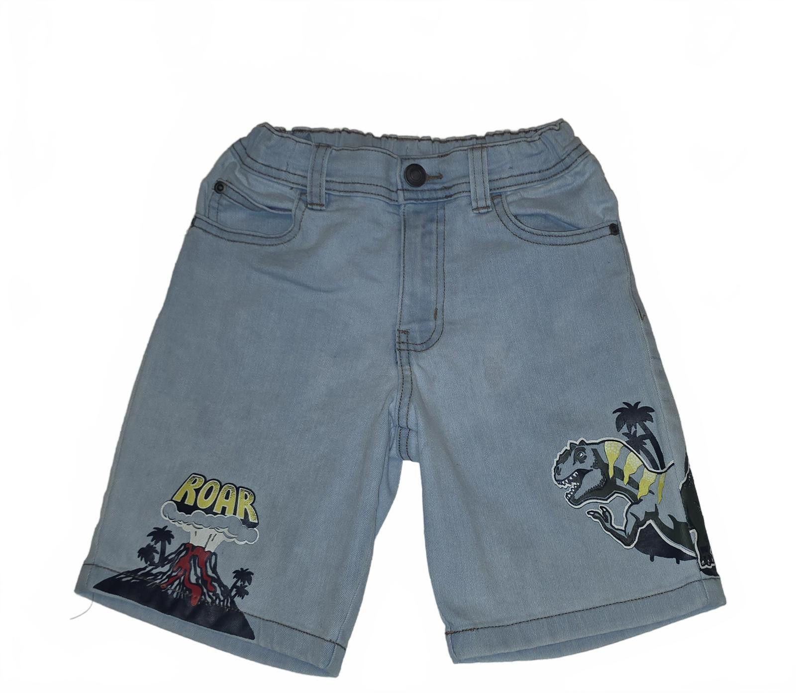 Other Kids Light Blue Denim Shorts with Dinosaur Prints Size US 26 / EU 42 - 1 Thumbnail
