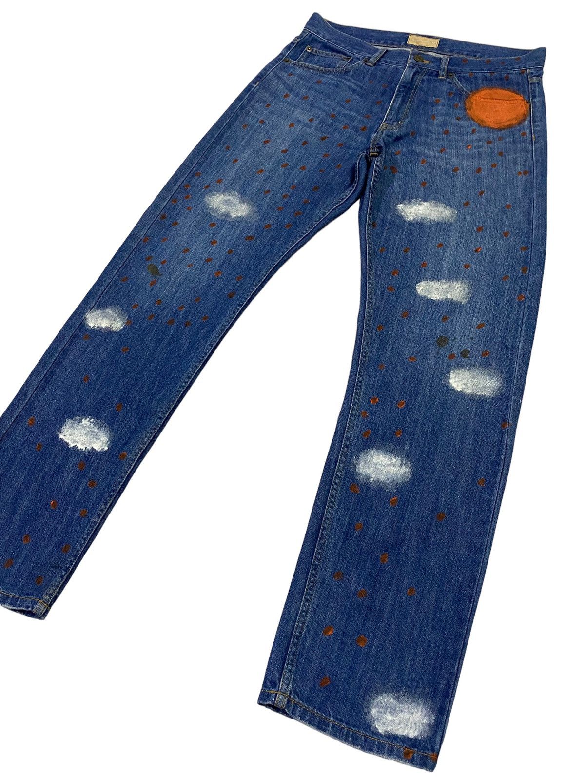 Issey Miyake Tsumori Chisato By Issey Miyake All Over Painted Art Denim Size US 31 - 18 Thumbnail