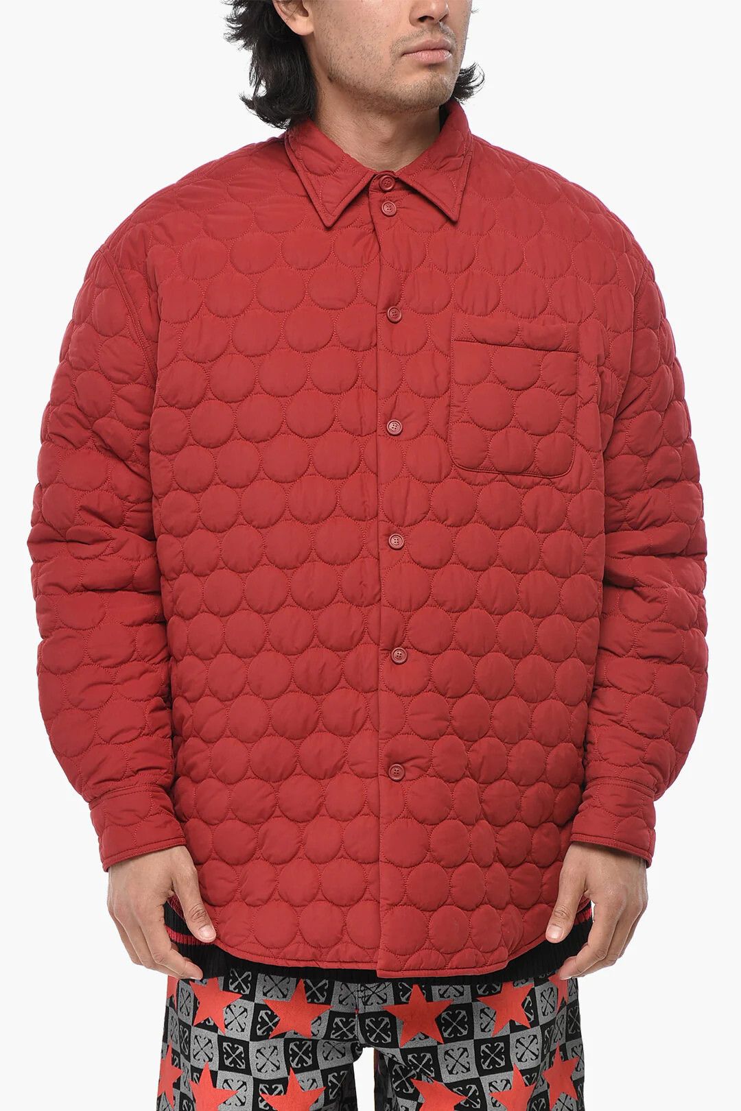 Off-White og1mm0426 Quilted Jacket in Red Size US L / EU 52-54 / 3 - 1 Thumbnail