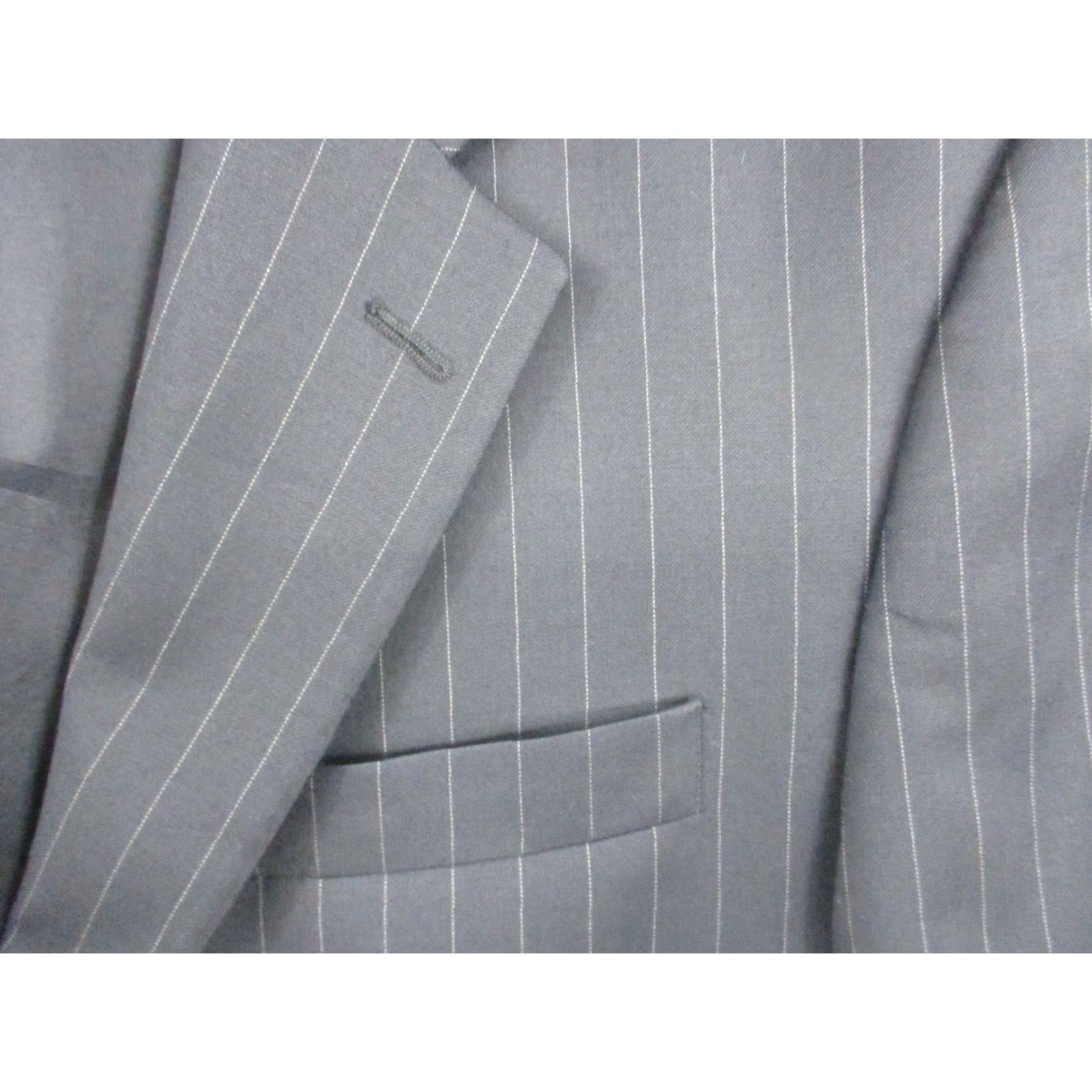 Ralph Lauren LAUREN RALPH LAUREN Wool Blazer Gray Striped 42 R Sport Jacket Size 42R - 2 Thumbnail
