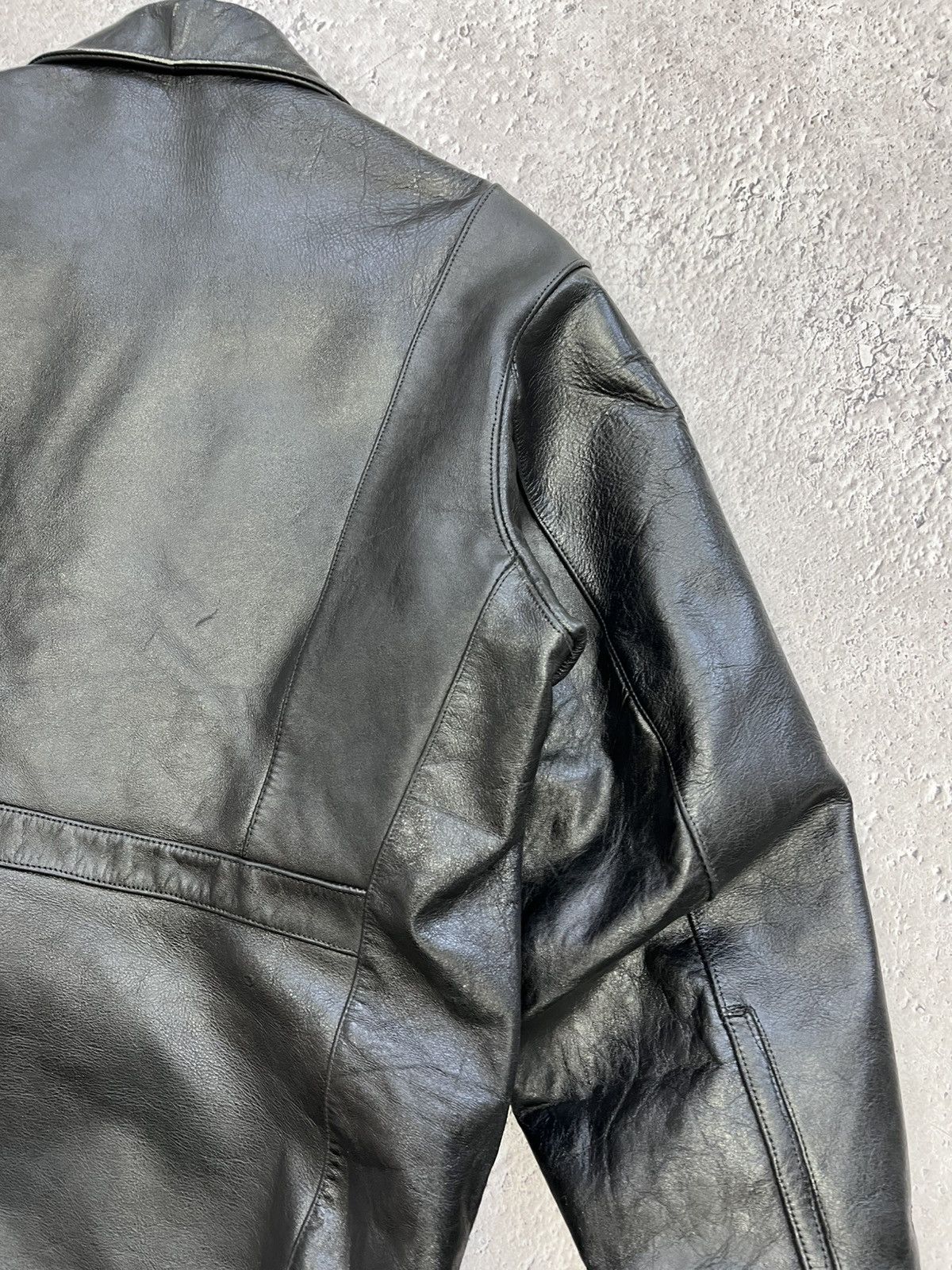 Vintage Vintage Y2K Oversized Biker Racing Track Leather Jacket Size US L / EU 52-54 / 3 - 13 Thumbnail