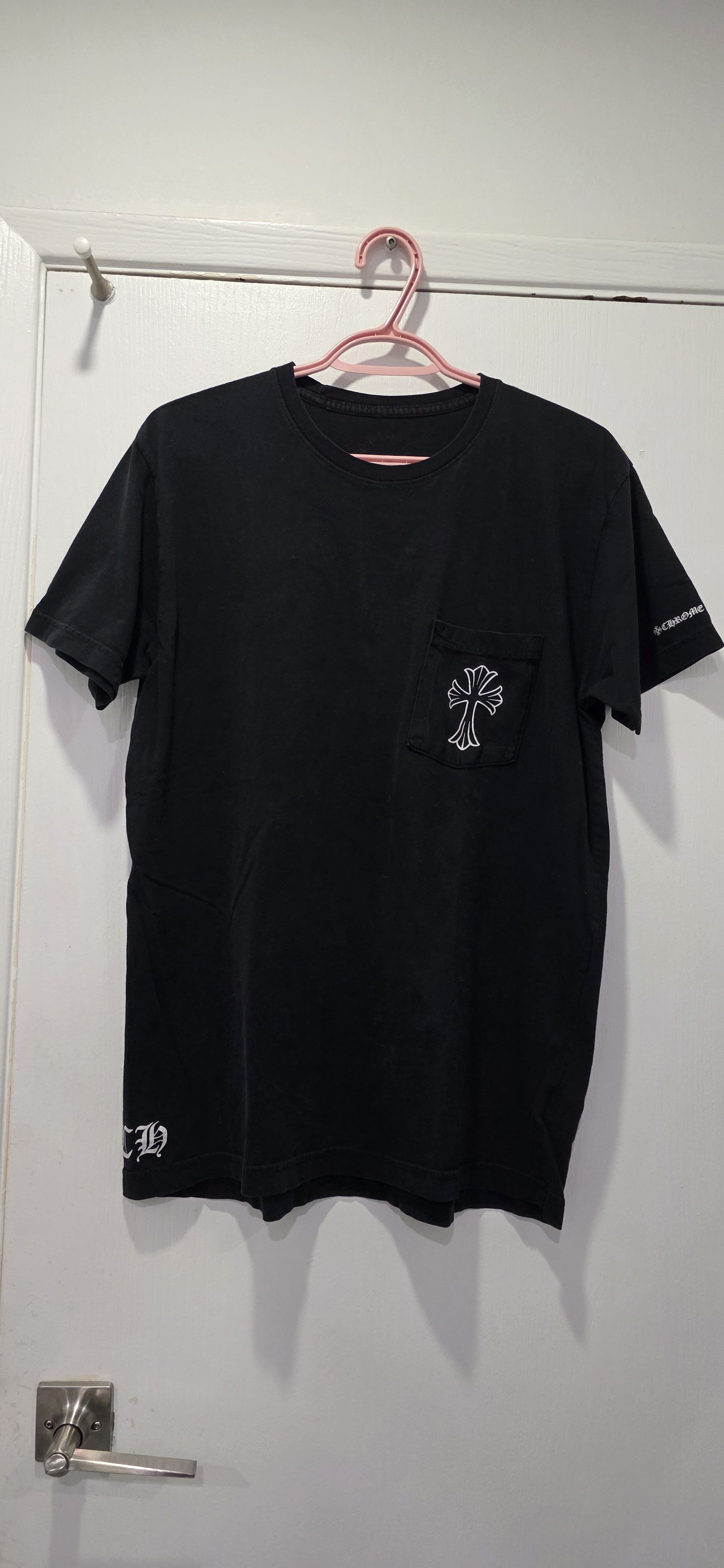 Chrome Hearts chrome hearts big cross pocket t shirt black | Grailed