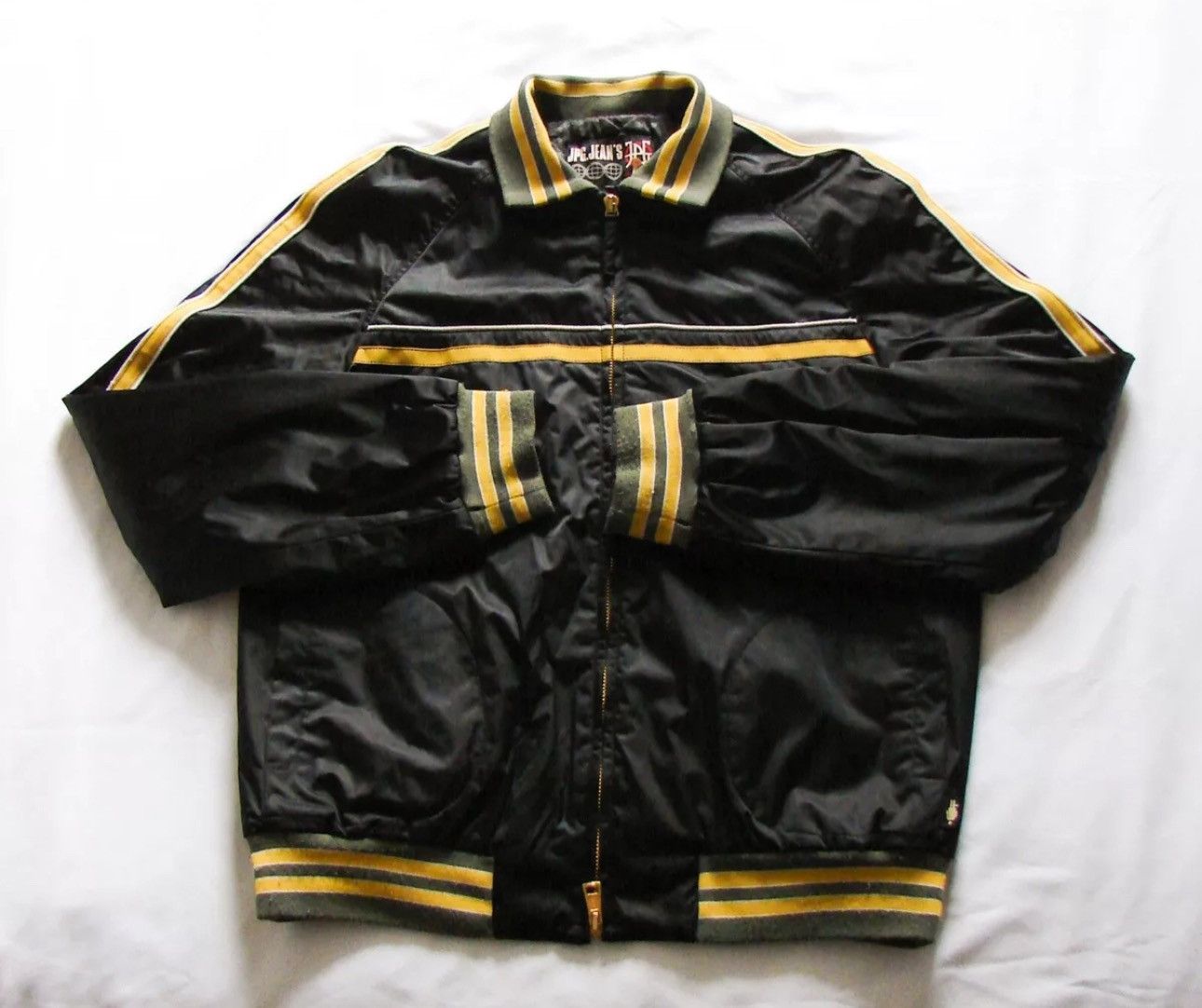 Jean Paul Gaultier Vintage Jean Paul Gaultier Black Satin Emboss Bomber Jacket Size US L / EU 52-54 / 3 - 2 Thumbnail