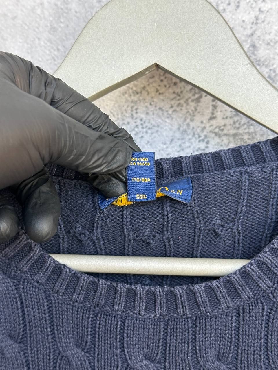 Polo Ralph Lauren Polo Ralph Lauren Cable Knit Sweater Navy Jumper Crew Neck Size XL / US 12-14 / IT 48-50 - 10 Thumbnail