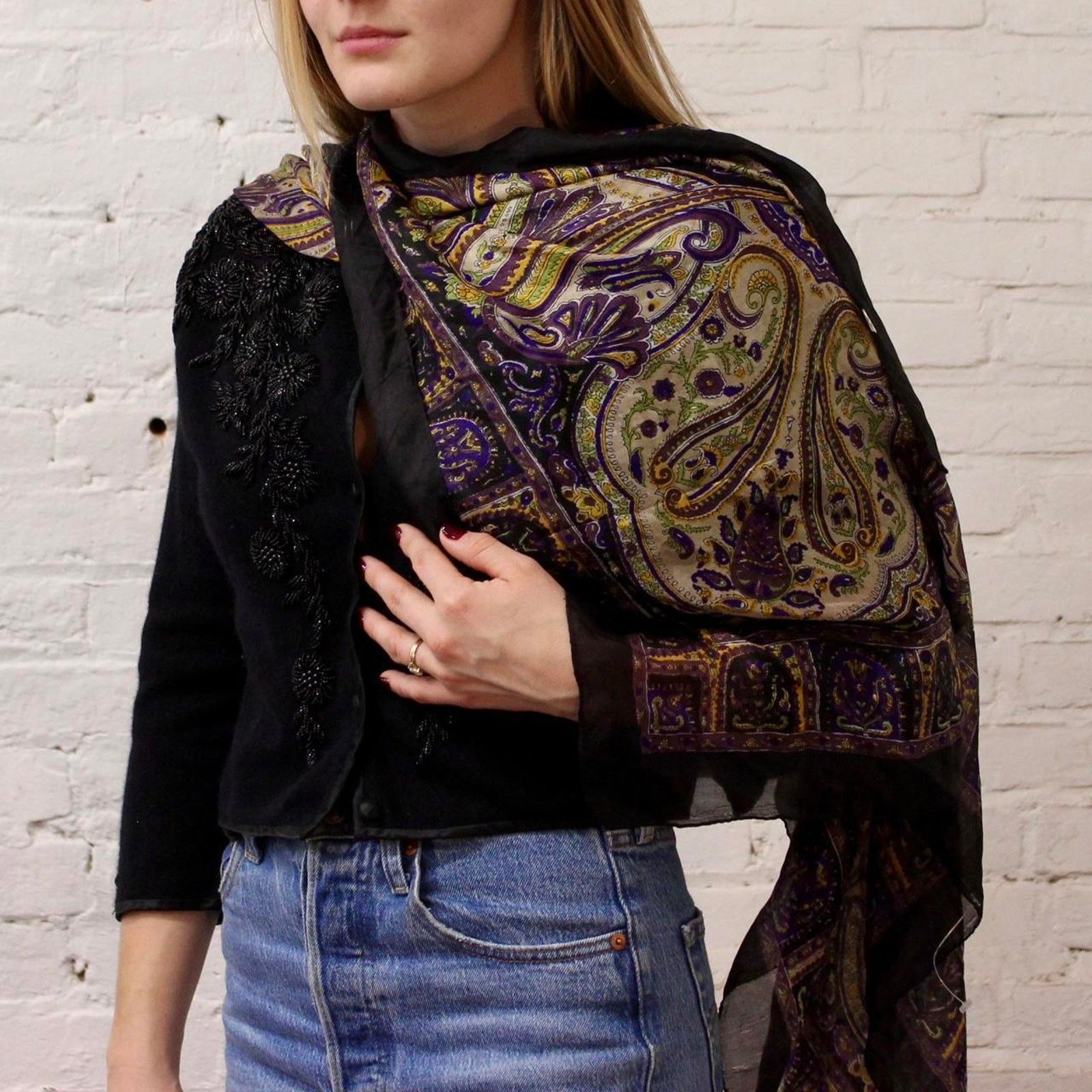 Other Vintage Paisley Silk Scarf Size ONE SIZE - 1 Thumbnail