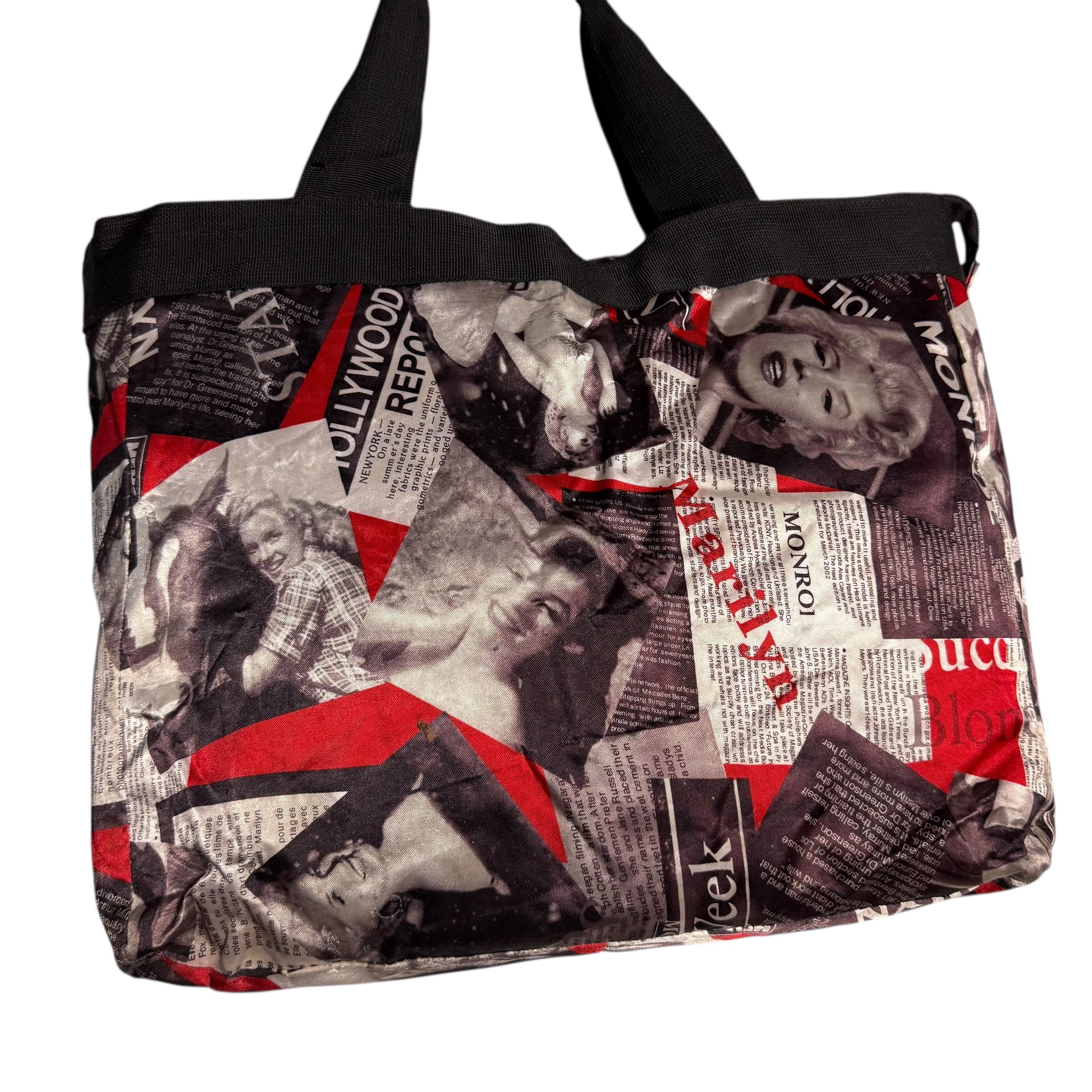 Band Tees 🔥RARE🔥Marilyn Monroe AOP Newspaper Printed Tote Bag Size ONE SIZE - 2 Thumbnail